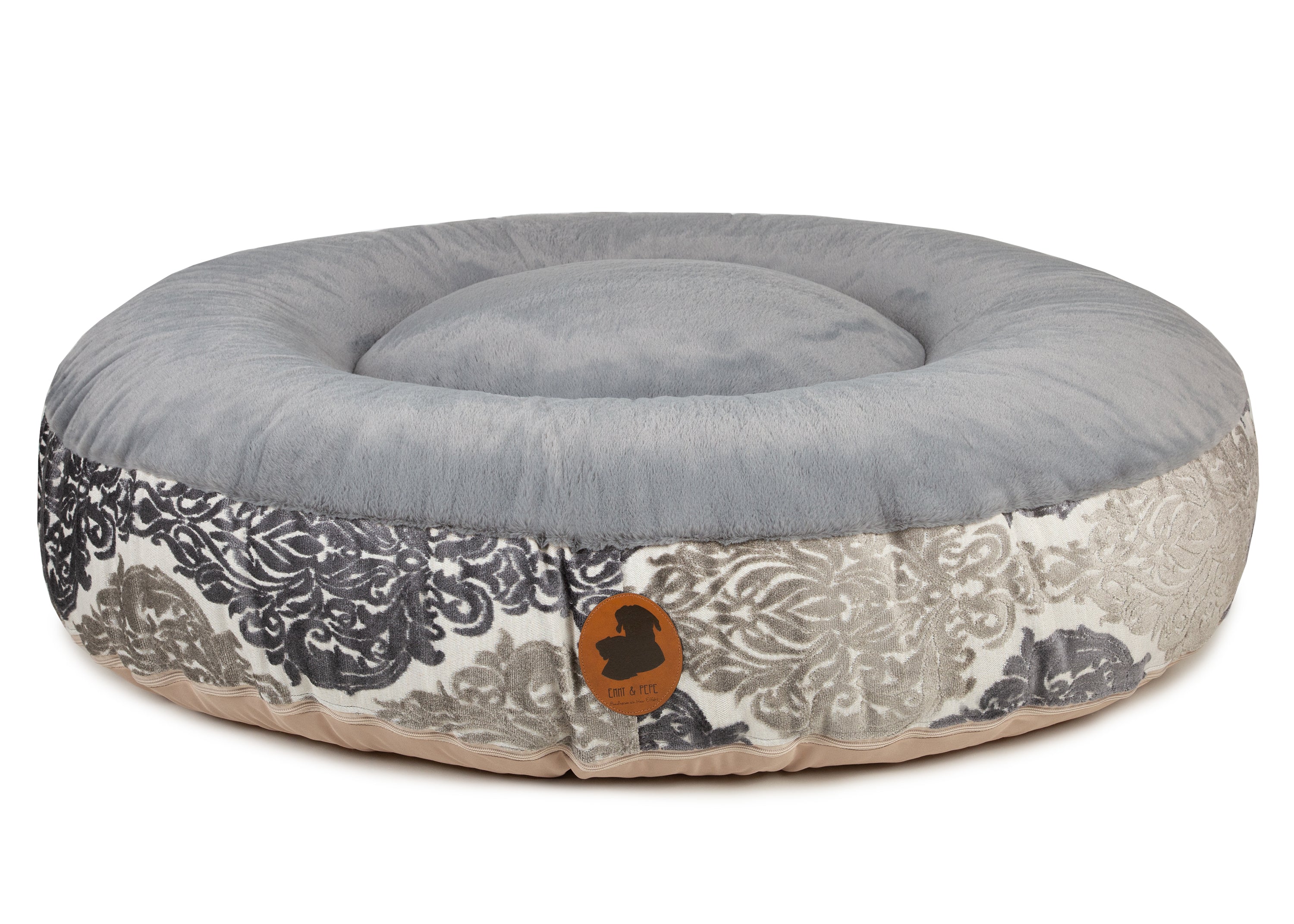 Wechselbezug für orthopädisches Hundebett Barock Grey / Oval / S (80x60cm),Grey / Oval / M (100x80cm),Grey / Oval / L (120x100cm),Grey / Oval / XL (140x120cm),Grey / Eckig / M (100x80cm) Dark Gray