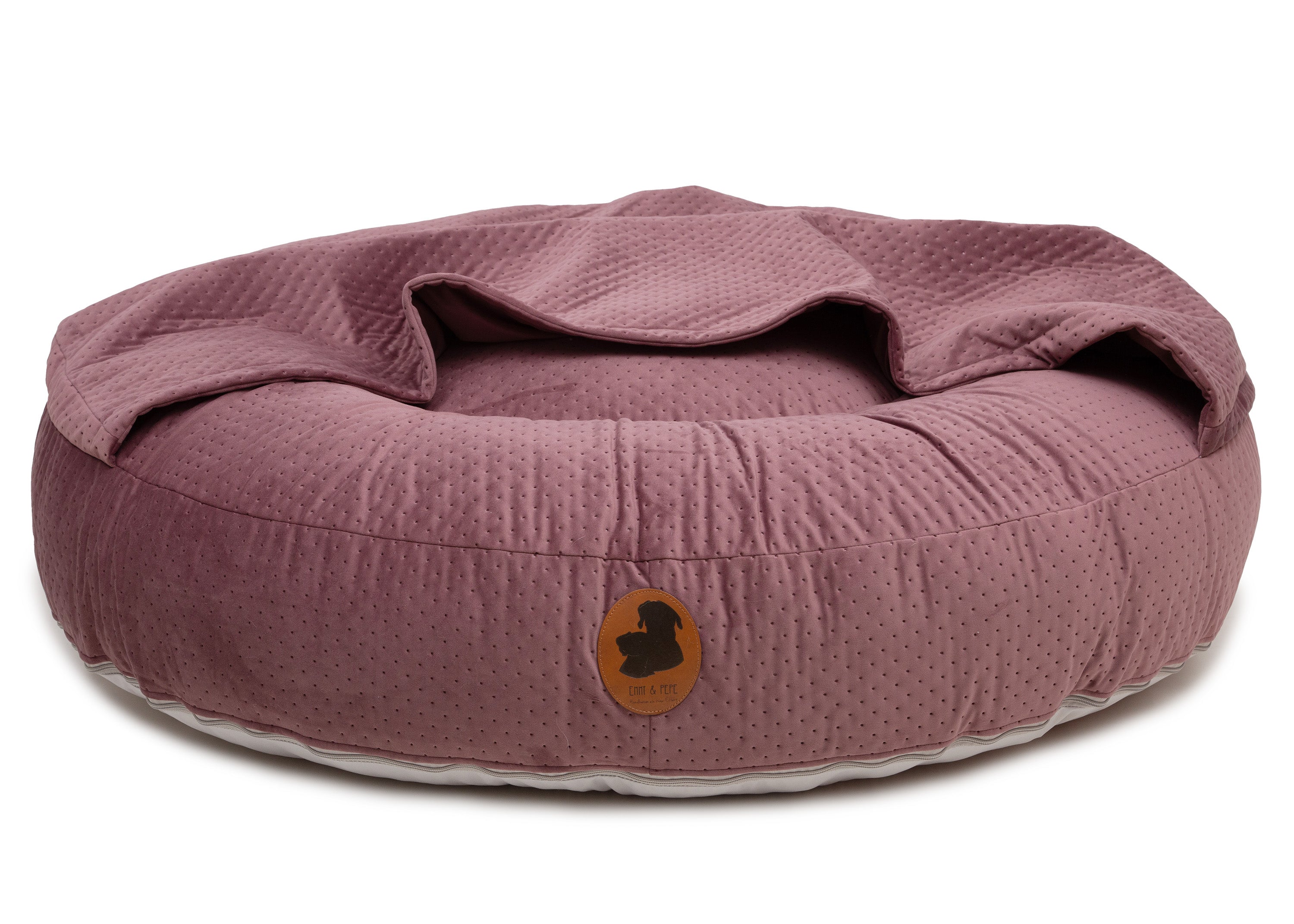 Wau-Bed orthopädisches Hundebett mit Höhle Dot Mauve / Oval / S (80x60cm),Mauve / Oval / M (100x80cm),Mauve / Oval / L (120x100cm),Mauve / Oval / XL (140x120cm) Dim Gray