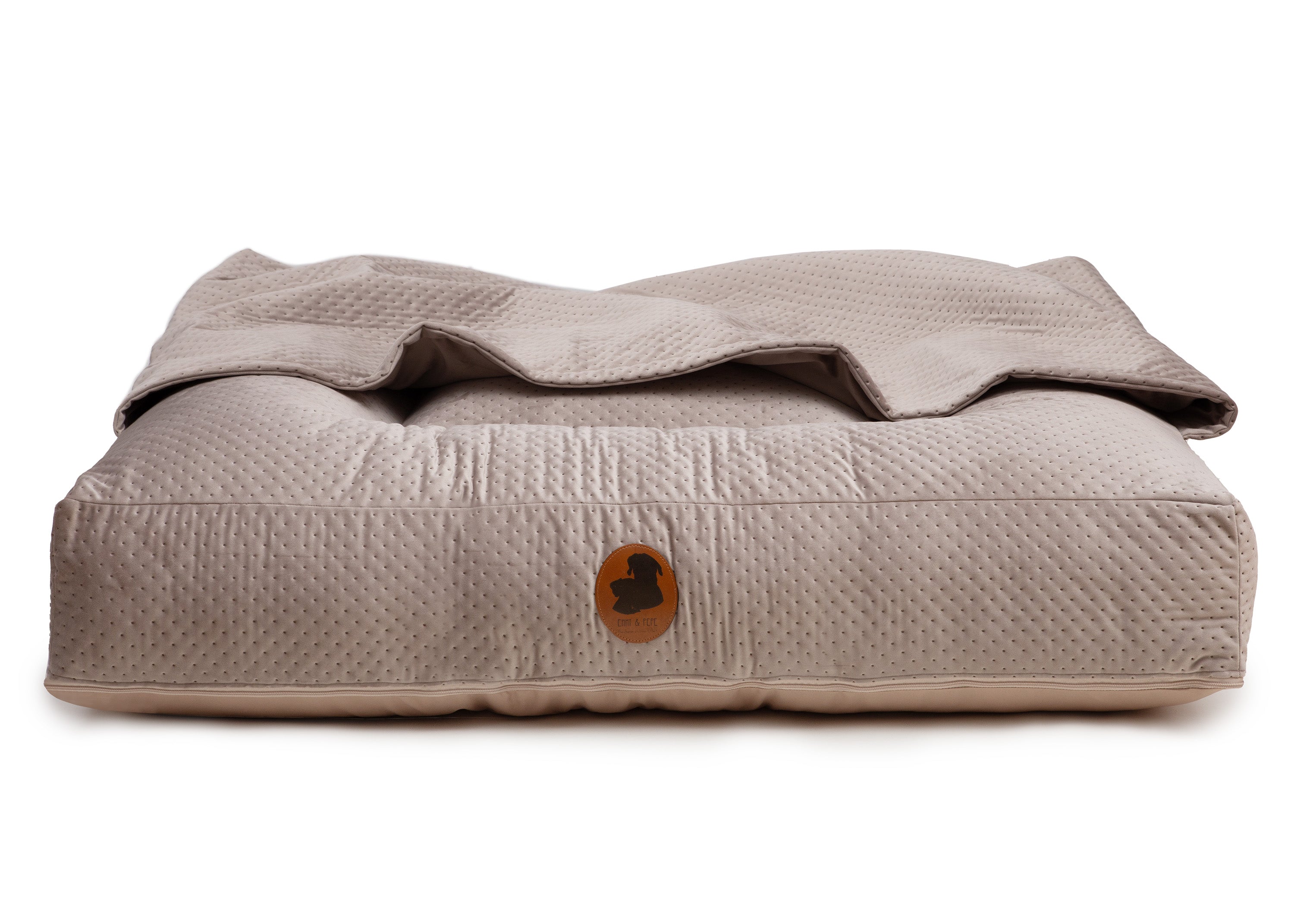 Wau-Bed orthopädisches Hundebett mit Höhle Dot Taupe / Eckig / S (80x60cm),Taupe / Eckig / M (100x80cm),Taupe / Eckig / L (120x100cm),Taupe / Eckig / XL (140x120cm) Rosy Brown