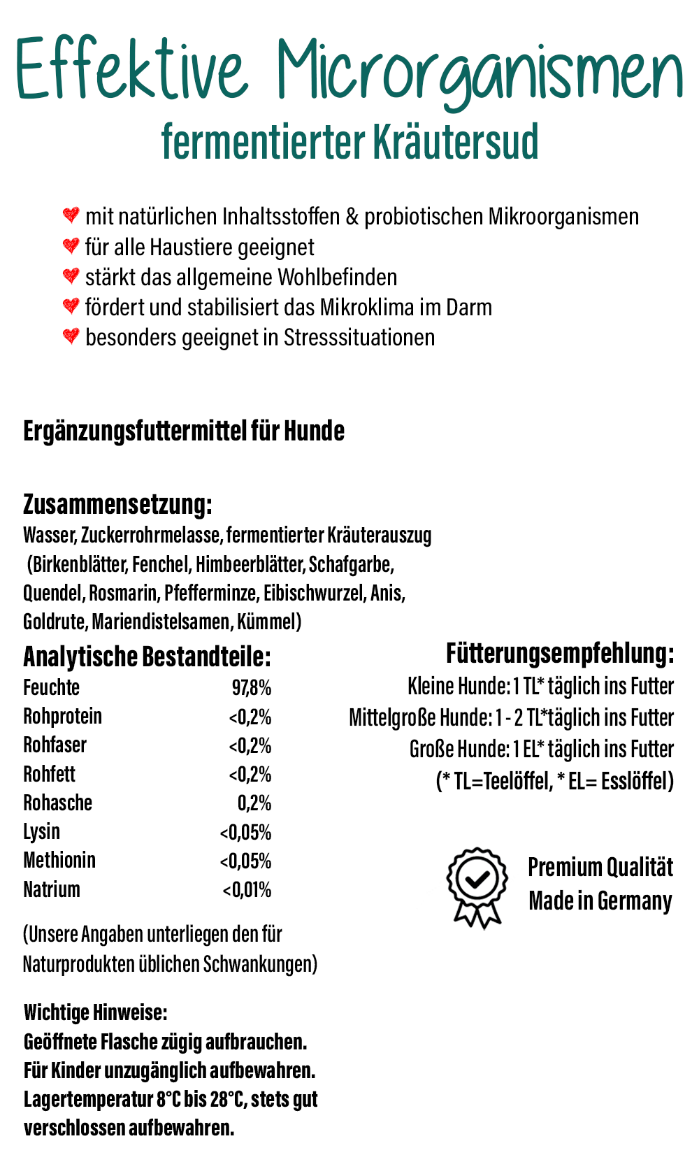 Effektive Microorganismen, fermentierter Kräutersud