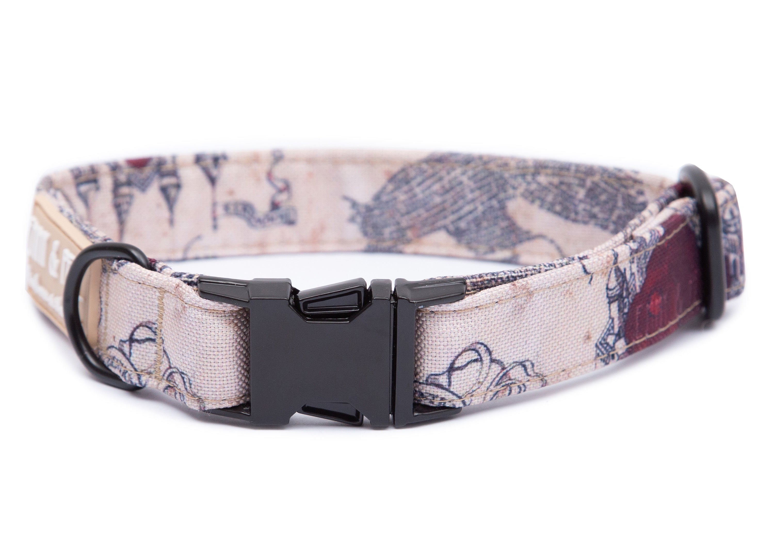 Hundehalsband Modell Karte der E&P, hell mit Mustern, für große und kleine Hunde