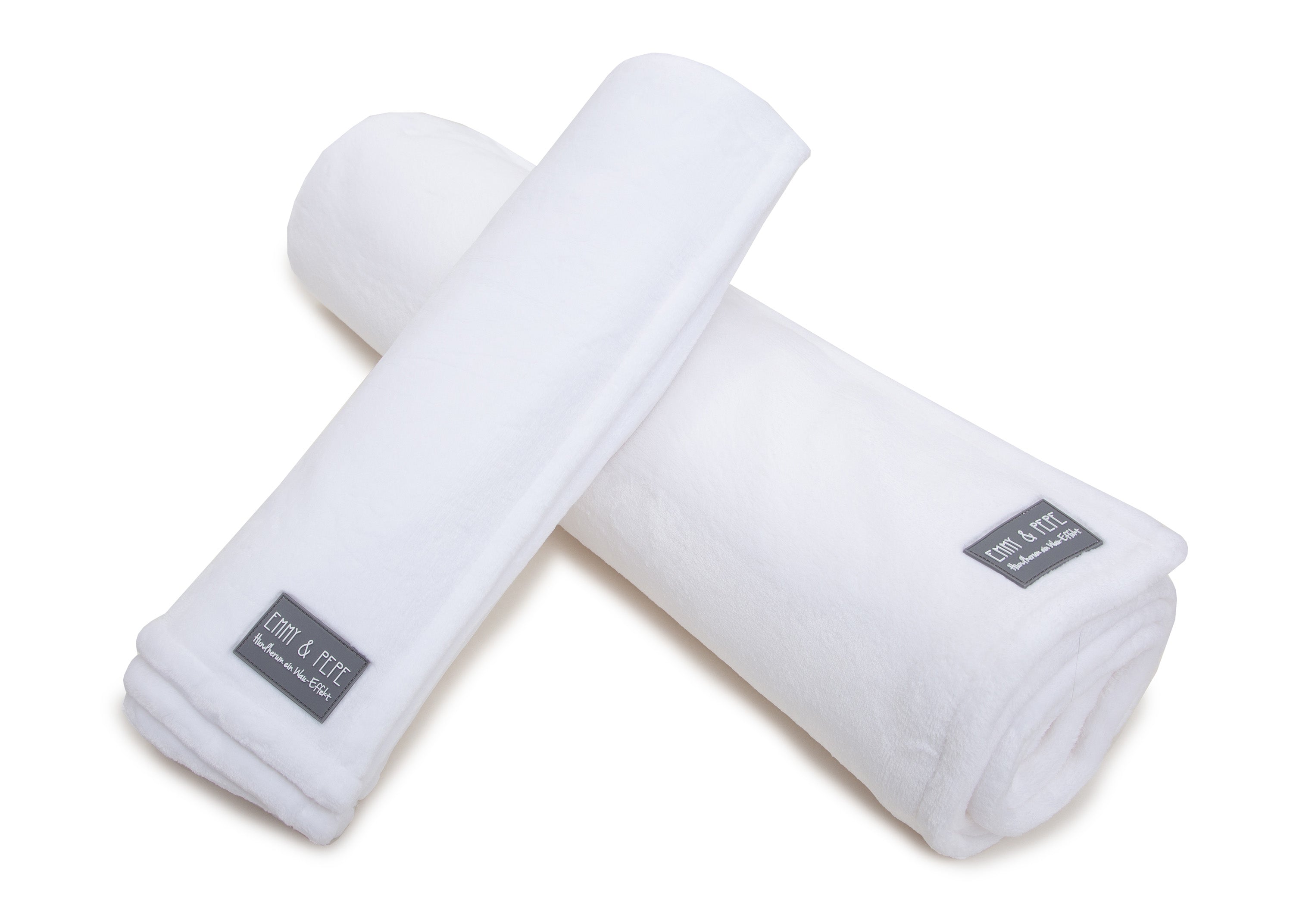 Wau-Blanket Hundedecke weiß gerollt übereinander