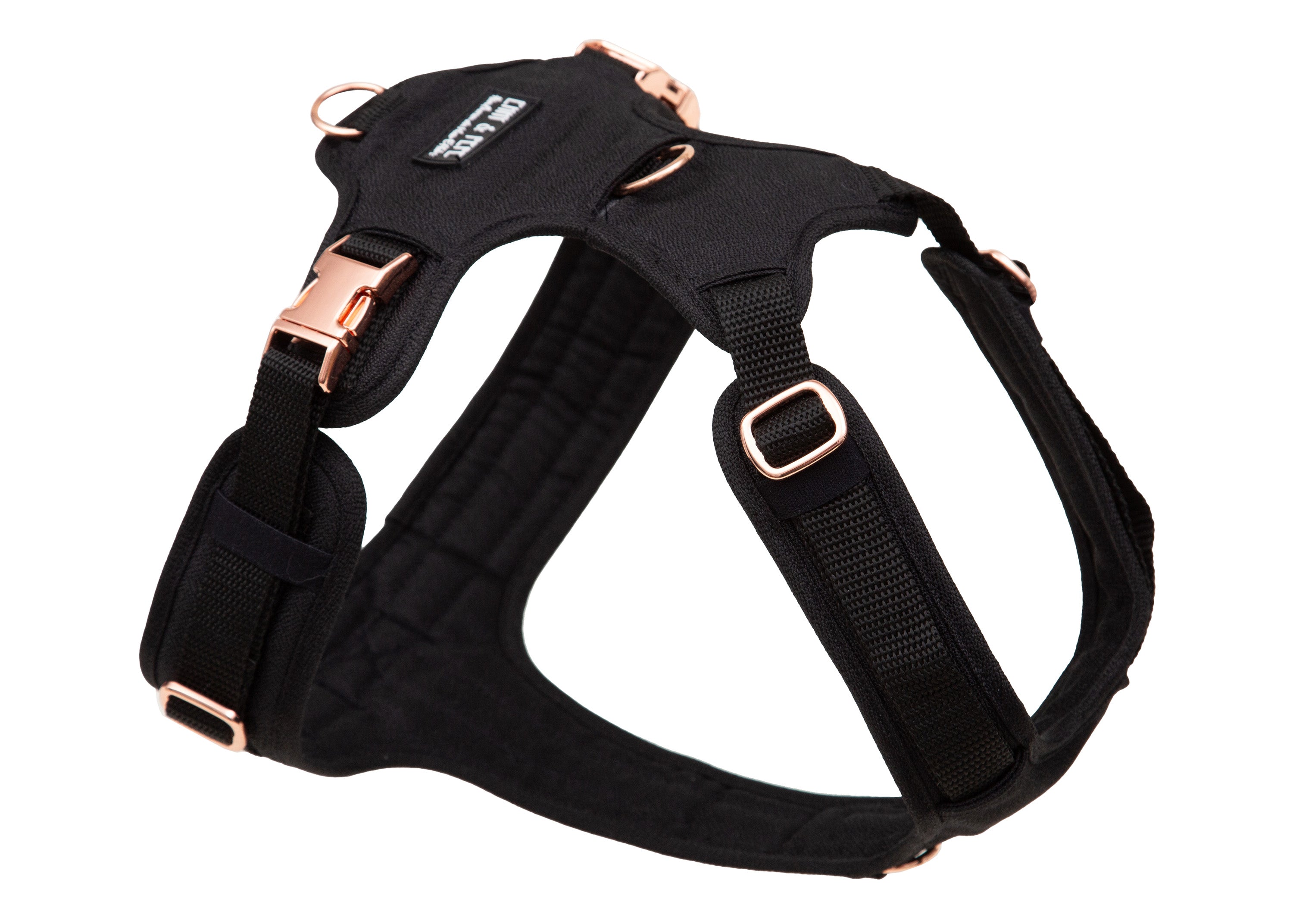 Hundegeschirr Tiffanys, schwarzes Gurtband, aus robustem Outdoor-Material für große und kleine Hunde