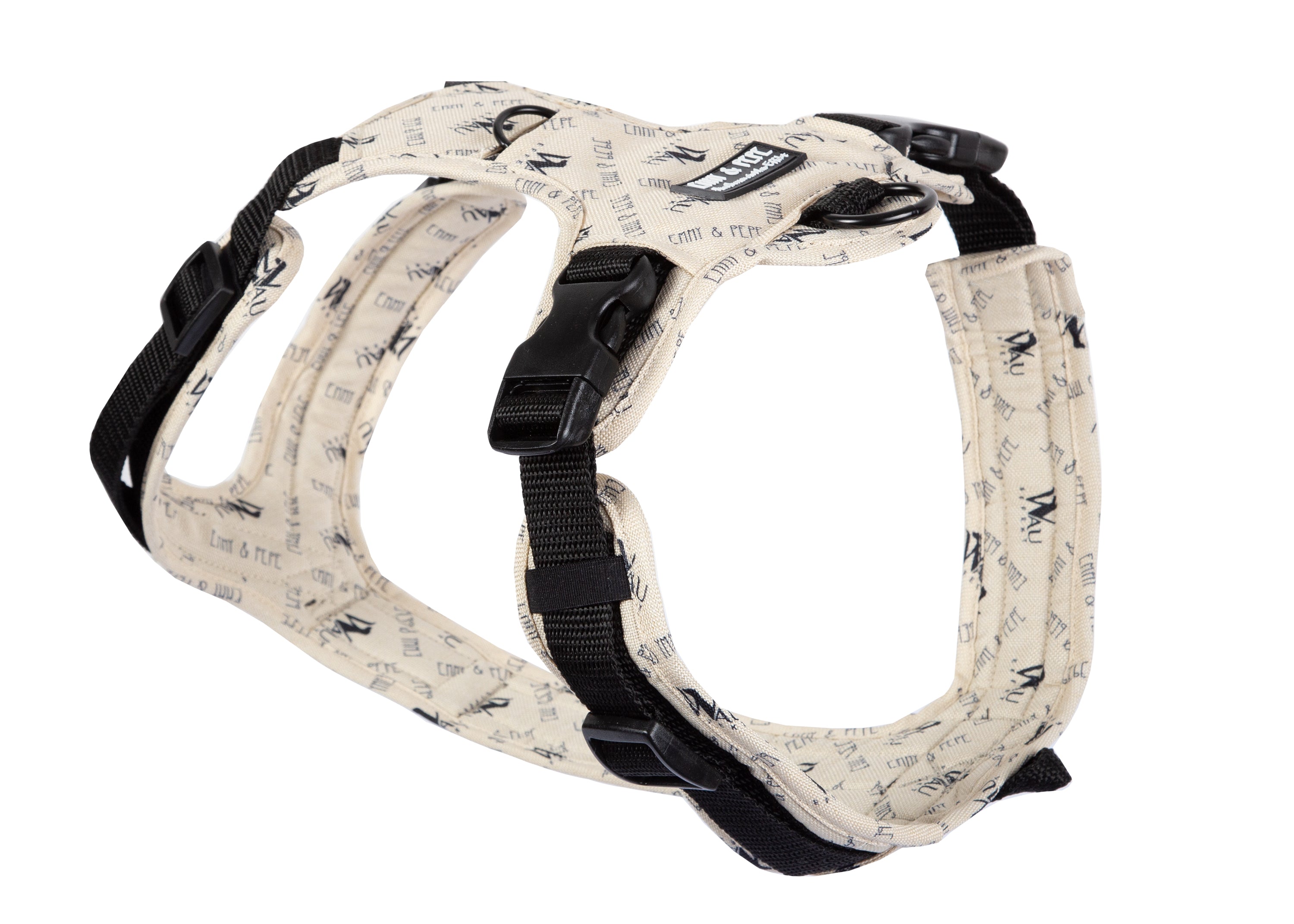 Hundegeschirr "Wau-Effekt" Creme Ansicht von hinten