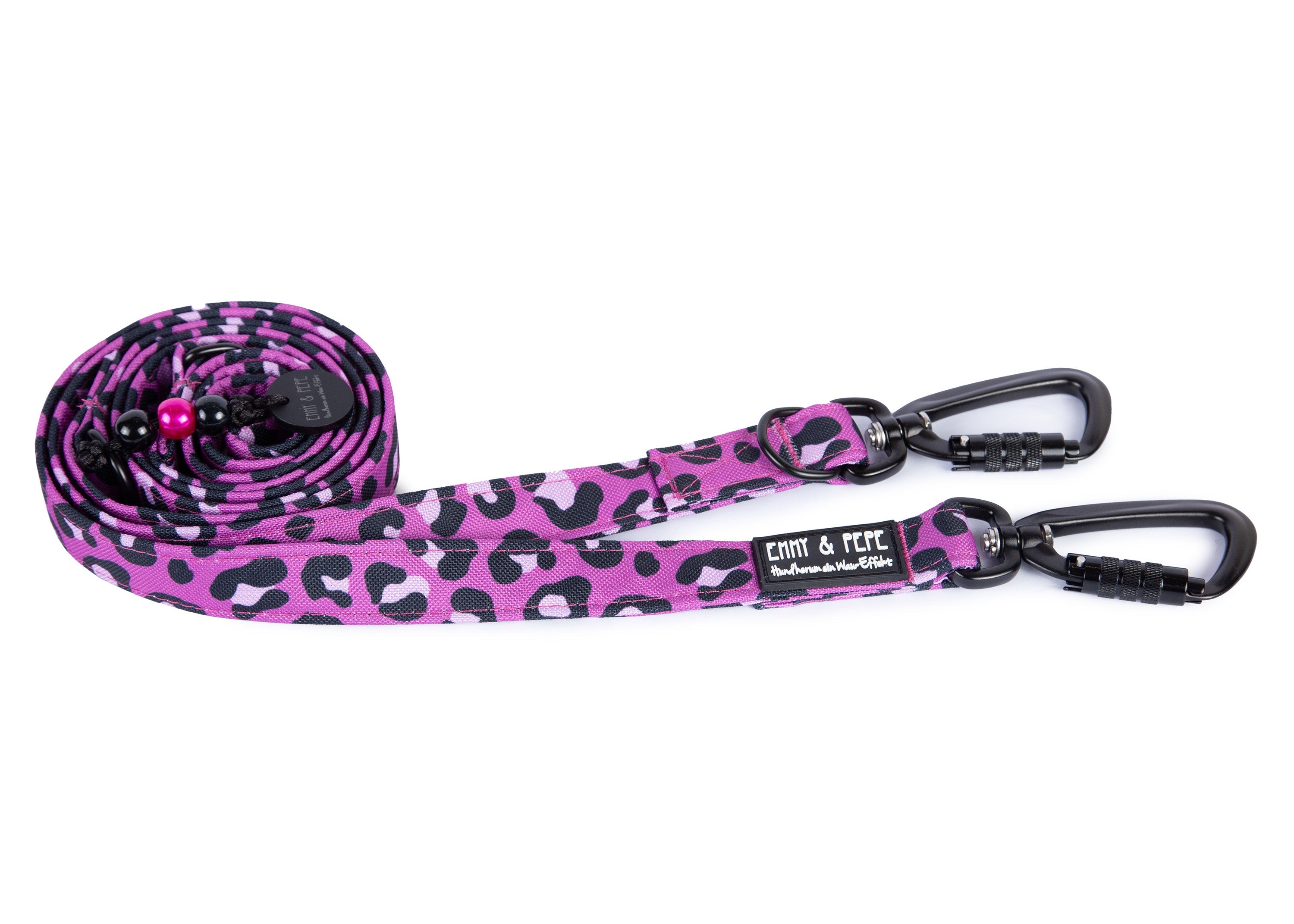 Hundeleine Leo Fuchsia mit Sicherheitskarabiner