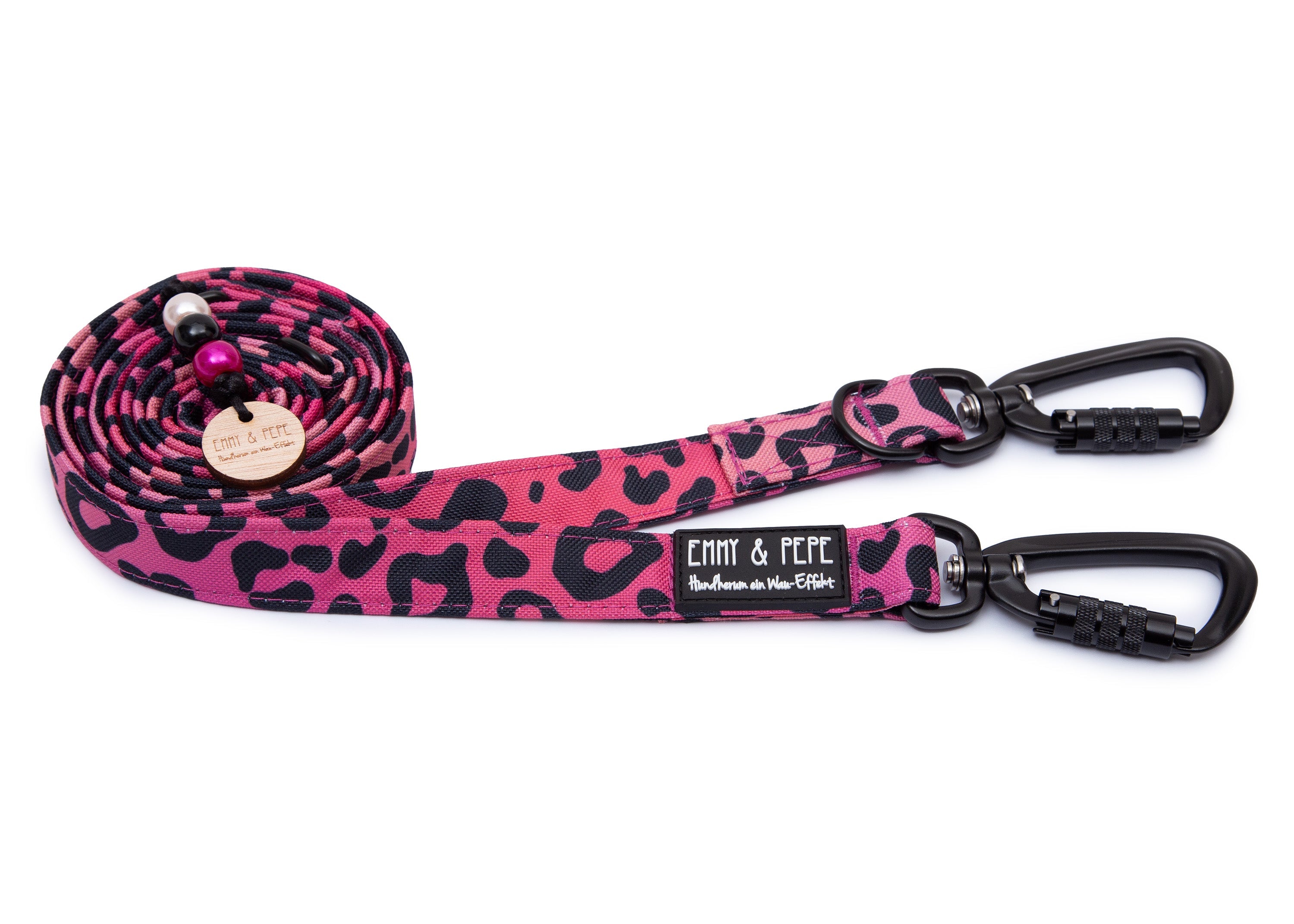 Hundeleine Modell Leo Pink XS,S,M,L,mit Sicherheitskarabiner