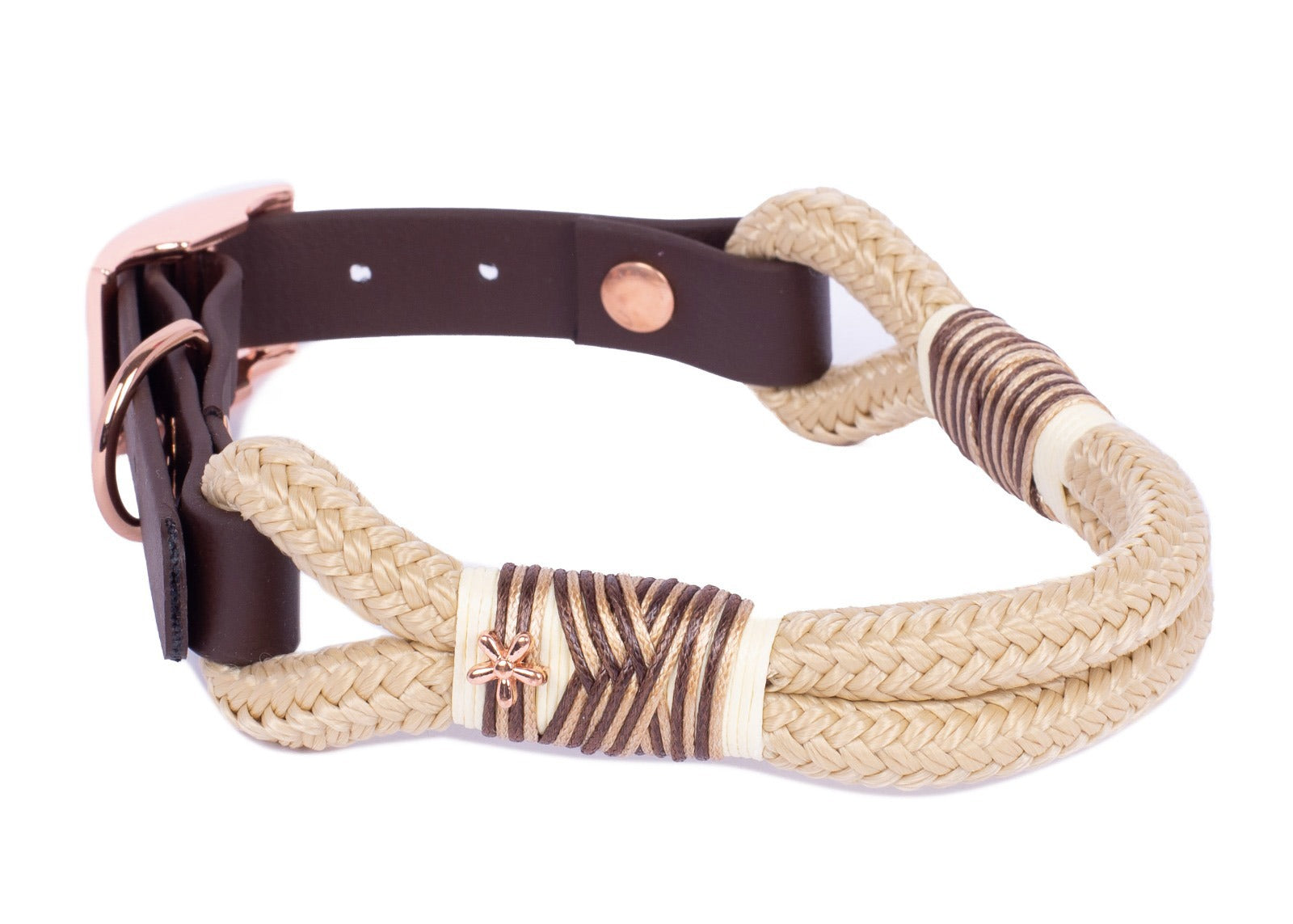 Tauhalsband ohne Perlen Geo Brown XS (20-25cm),S (25-33cm),M (33-40cm),L (39-49cm),XL (49-59cm),XXL (59-69cm)