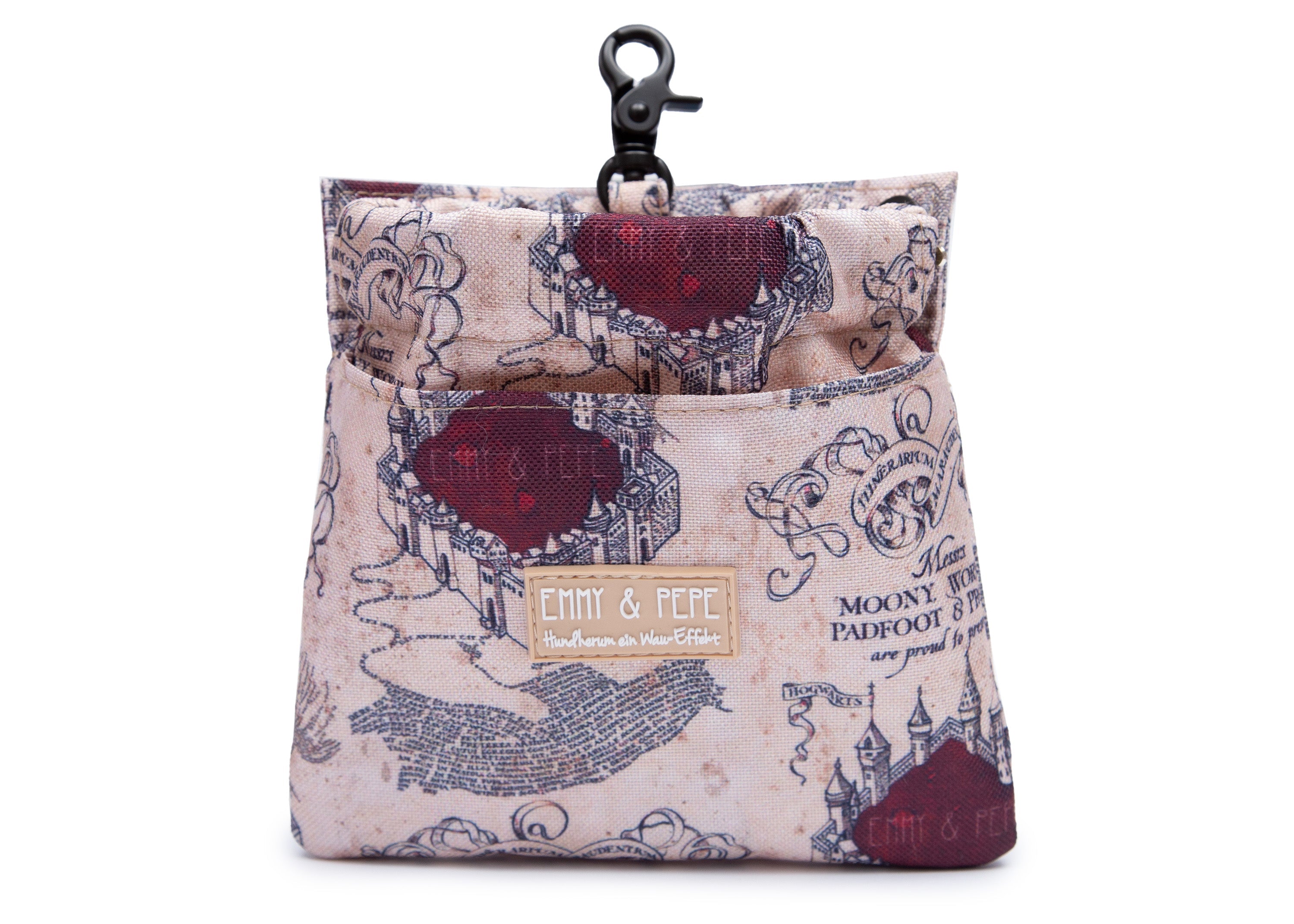 Wau-Pack große Gassitasche, Modell  Karte der E&P , mit praktischem Leckerlibeutel zum abnehmen