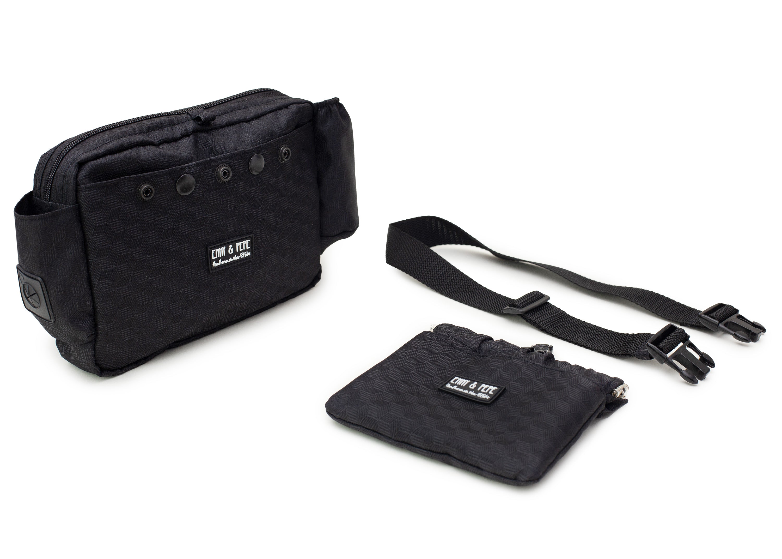 Wau-Pack große Gassitasche, Modell  Fröhliches Schwarz - mit vielen verschiedenen Fächern