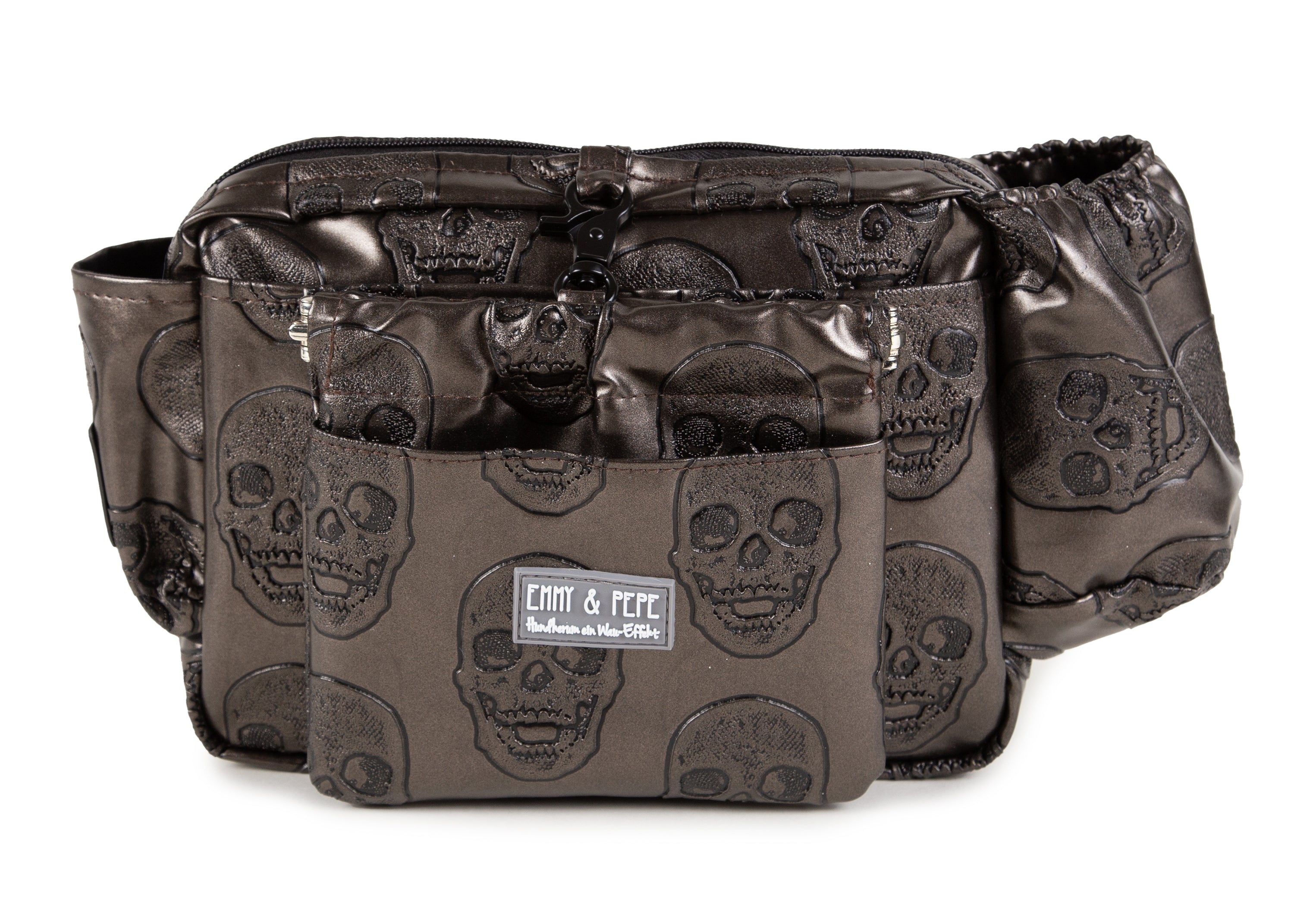 Wau-Pack große Gassitasche, Modell Greyskull, Kunstleder mit Totenkopf-Motiv