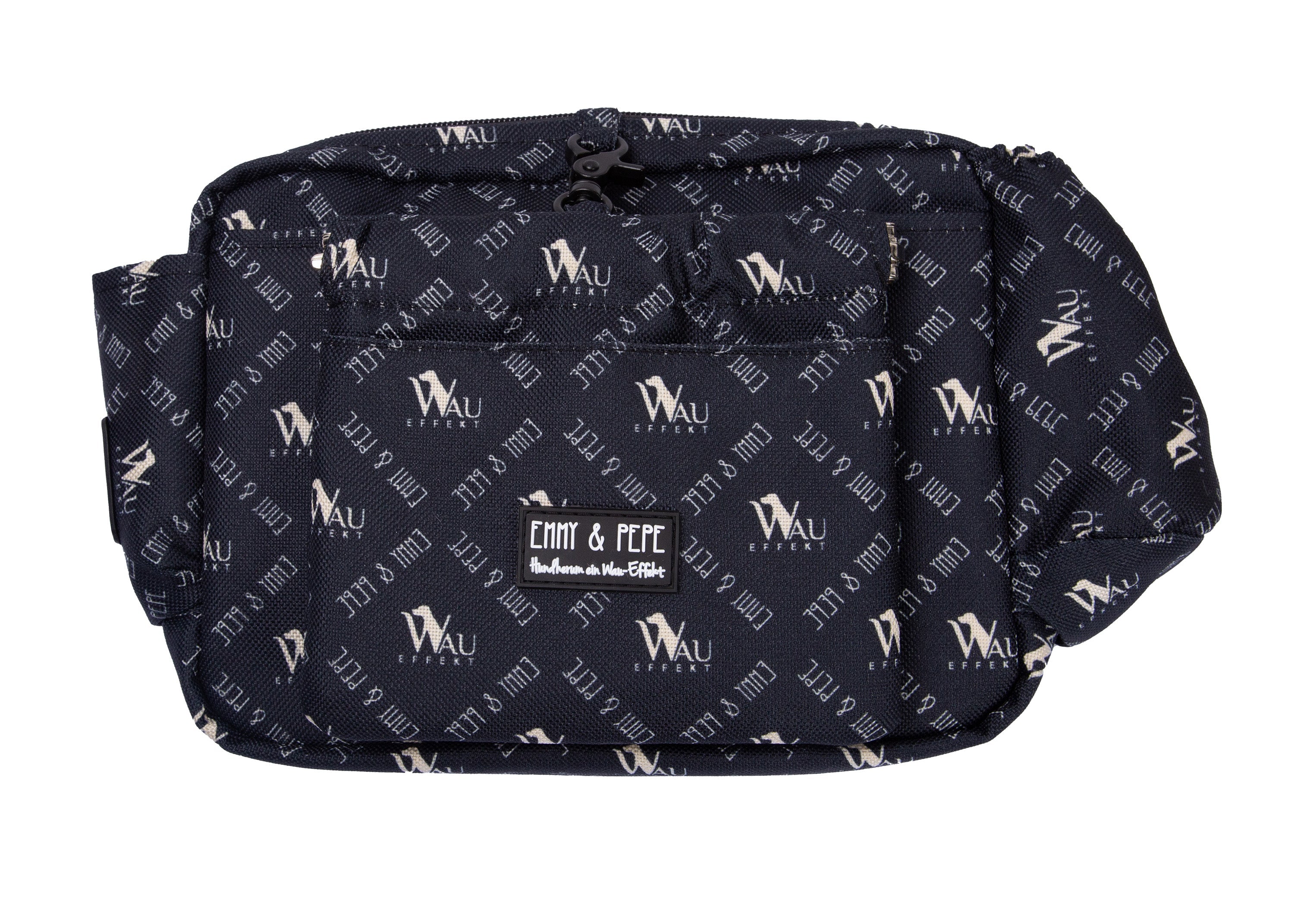 Wau-Pack große Gassitasche, Modell "Wau-Effekt" , Farbe Black , Gurtlänge S (60-85cm),M (80-110cm),L (100-145cm) - bei jedem Spaziergang alles dabei