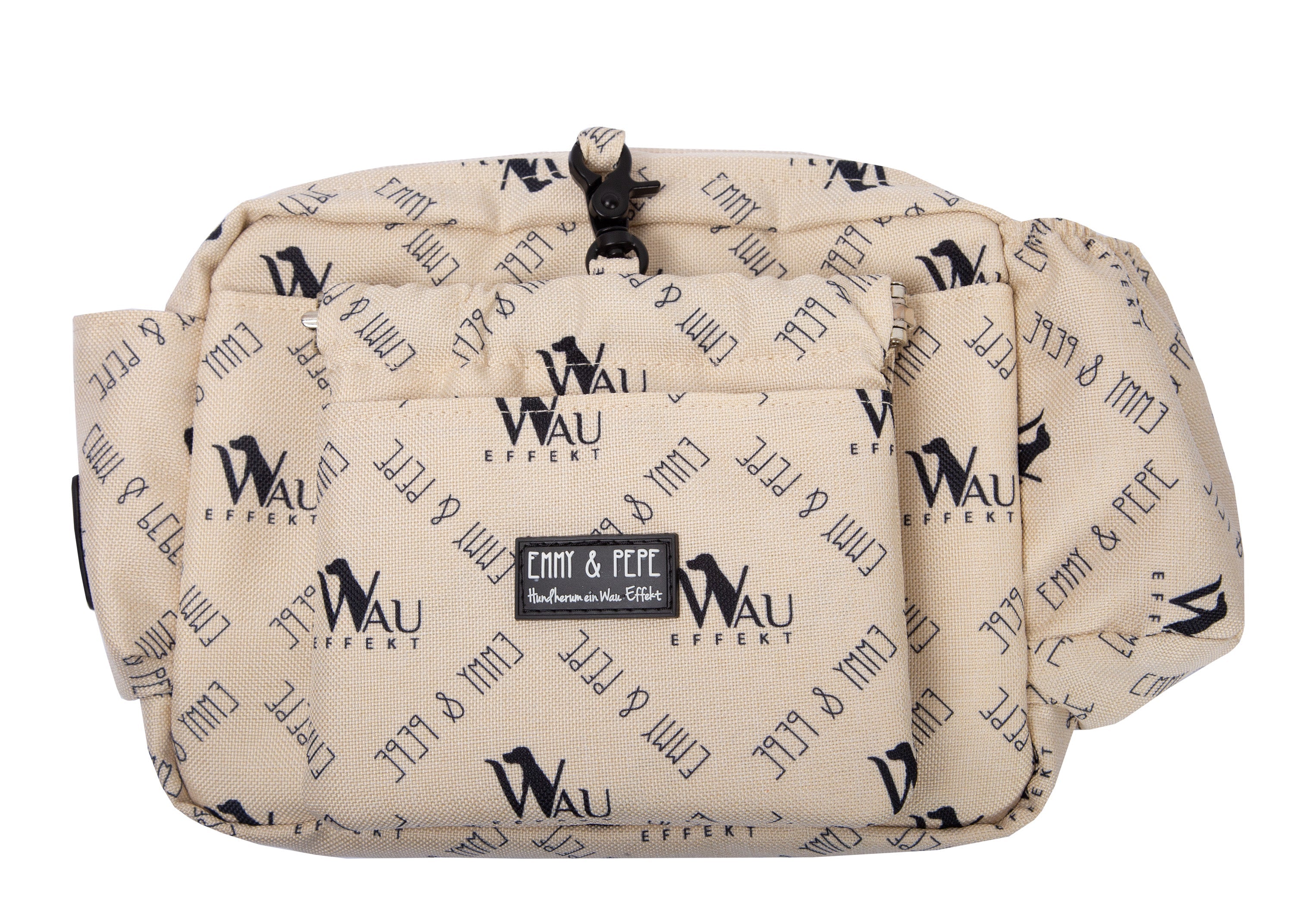 Wau-Pack große Gassitasche, Modell "Wau-Effekt", Farbe Creme, Gurtlänge  S (60-85cm),M (80-110cm),L (100-145cm) - bei jedem Spaziergang alles dabei