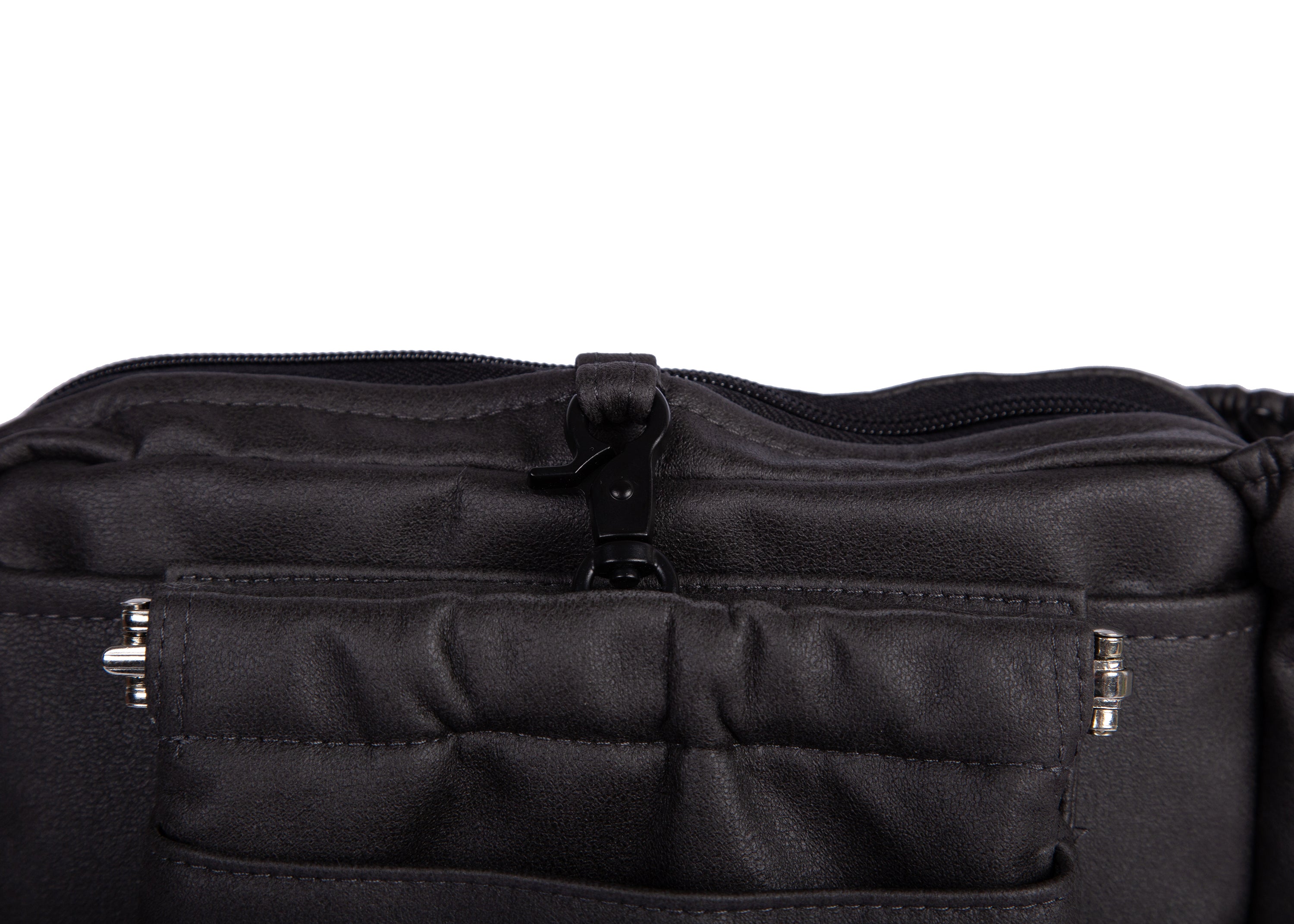 Wau-Pack große Gassitasche, Modell Wildleder Anthrazit - mit abnehmbarer Leckerlitasche