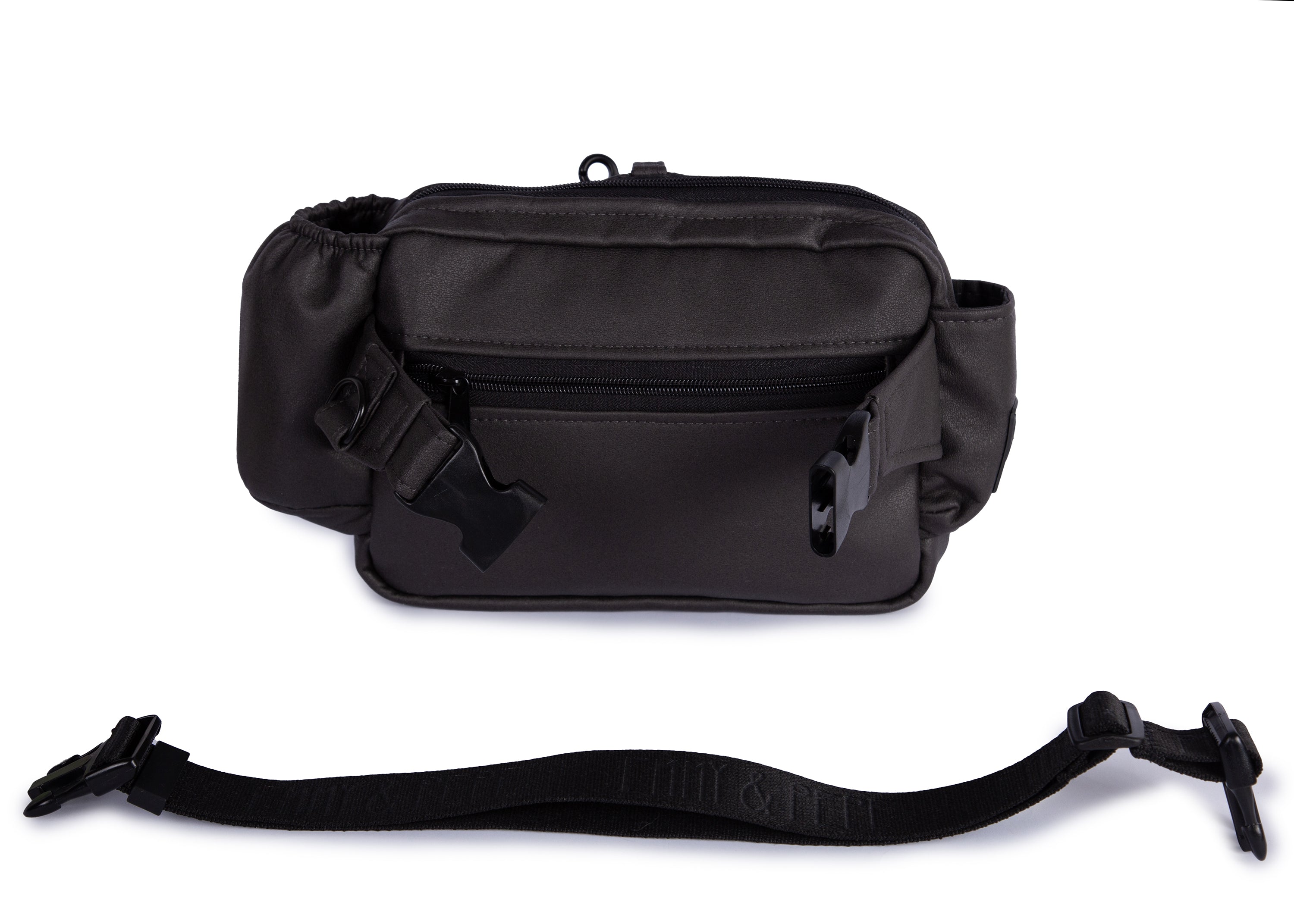 Wau-Pack große Gassitasche, Modell Wildleder Anthrazit - unterschiedliche Gurtlängen verfügbar