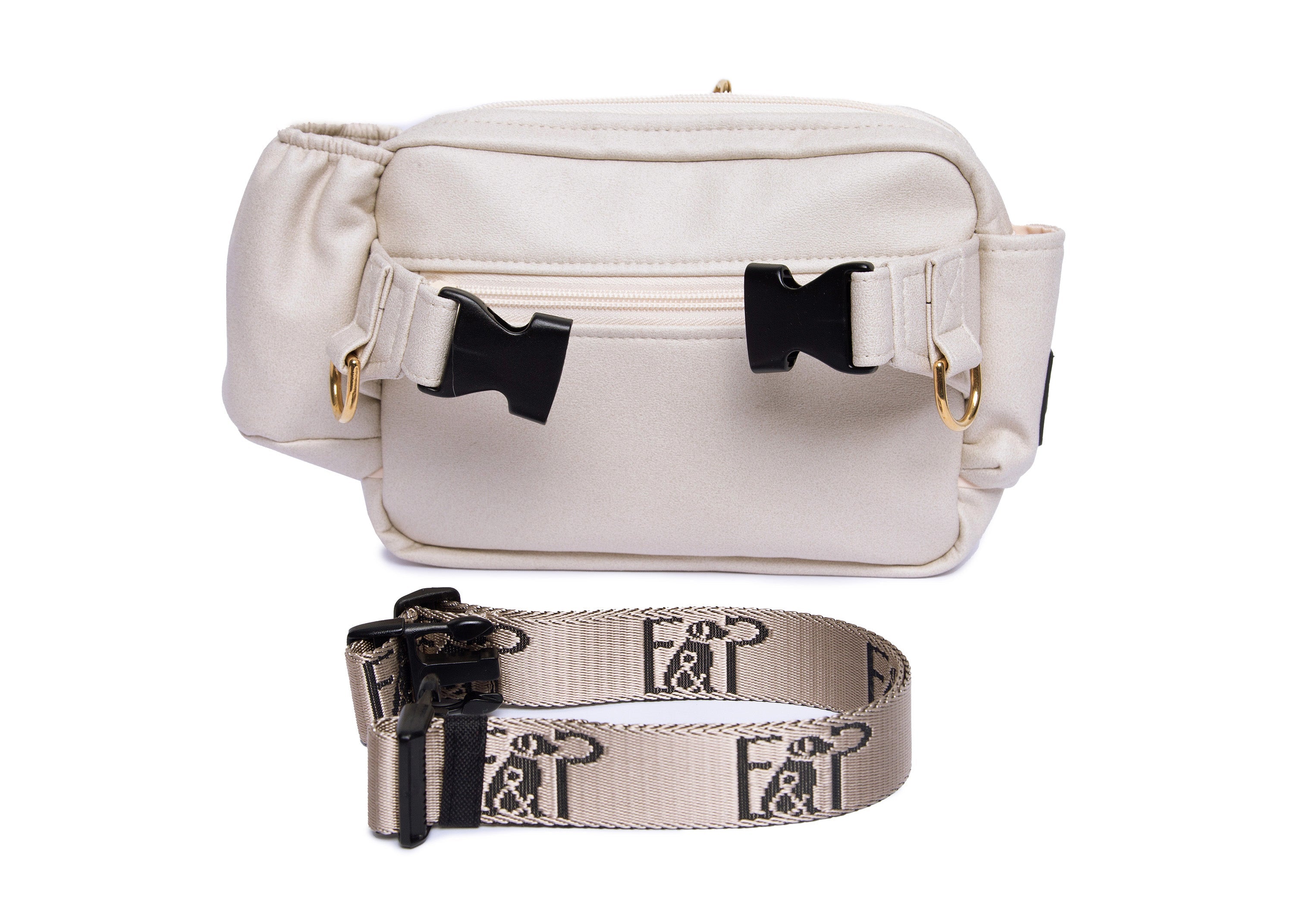 Wau-Pack große Gassitasche, Modell  Wildleder Creme, verschiedene Gurtlängen