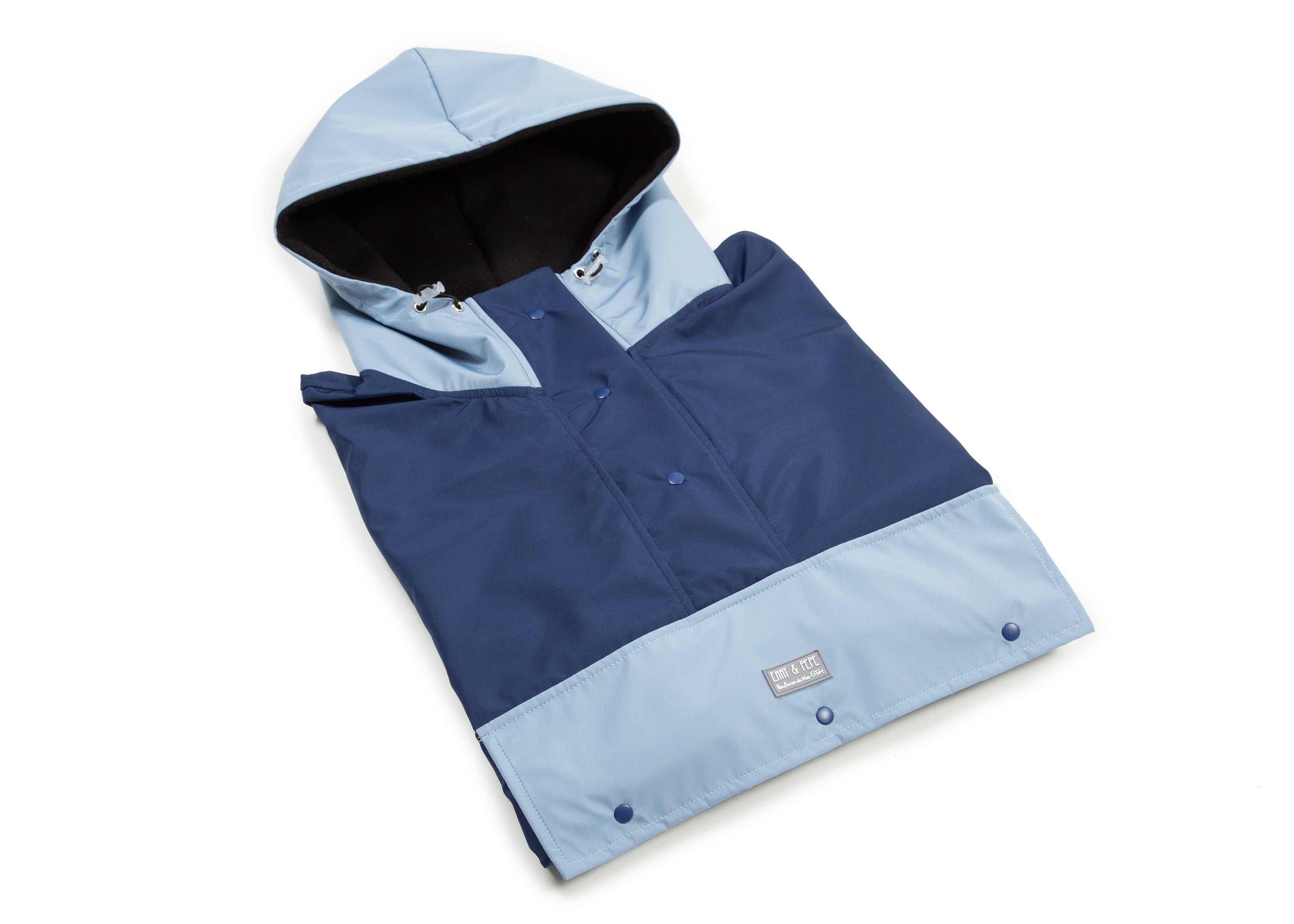 Wau-Poncho Regenponcho, Modell  Hellblau-Dunkelblau