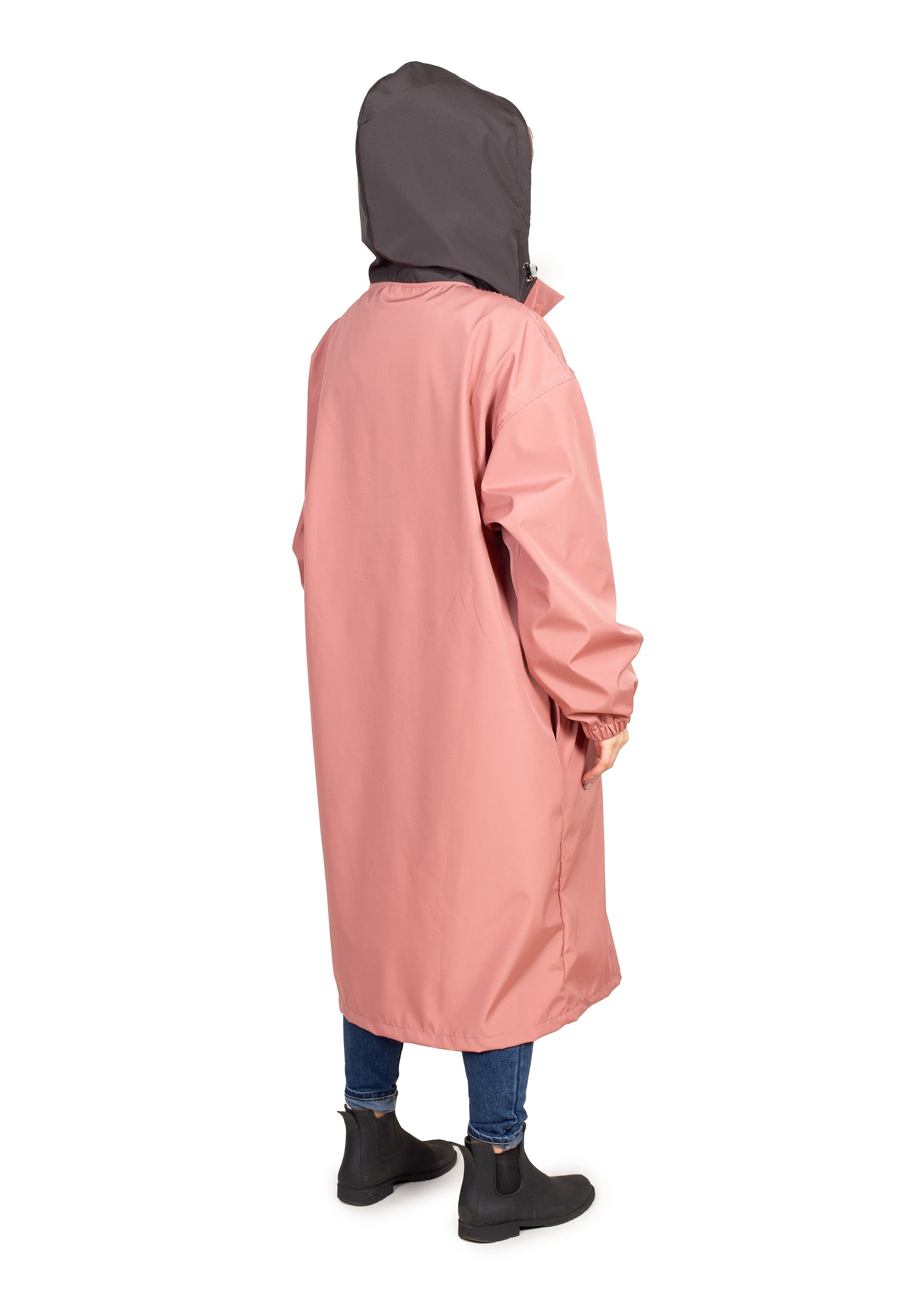 Wau-Poncho Regenponcho, Modell  Rosa-Anthrazit - in verschiedenen Größen