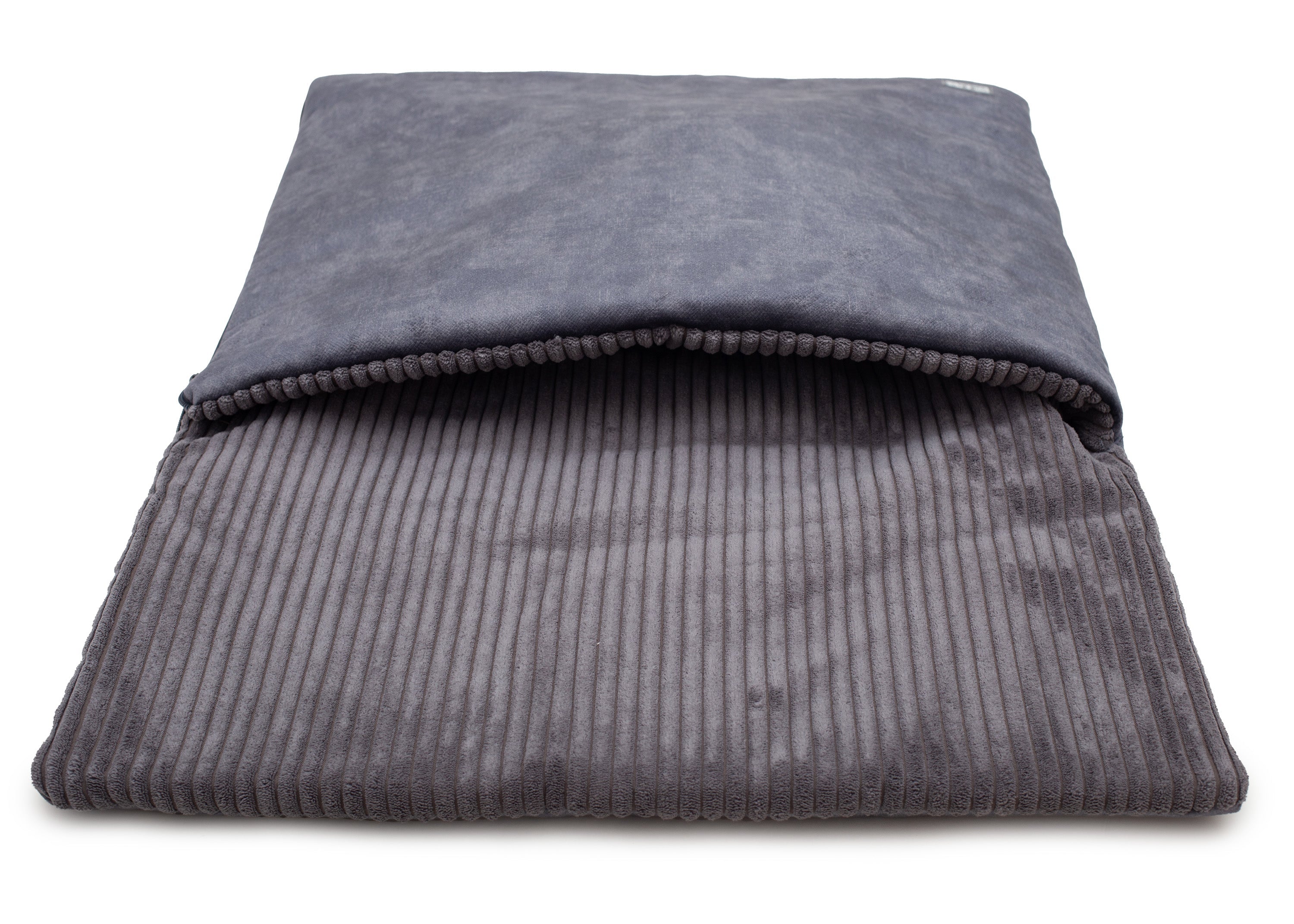 Wau-Snooze Schlafsack für Hunde in Cord Dark Grey erhältlich in S (80x60cm),M (100x80cm),L (120x100cm)