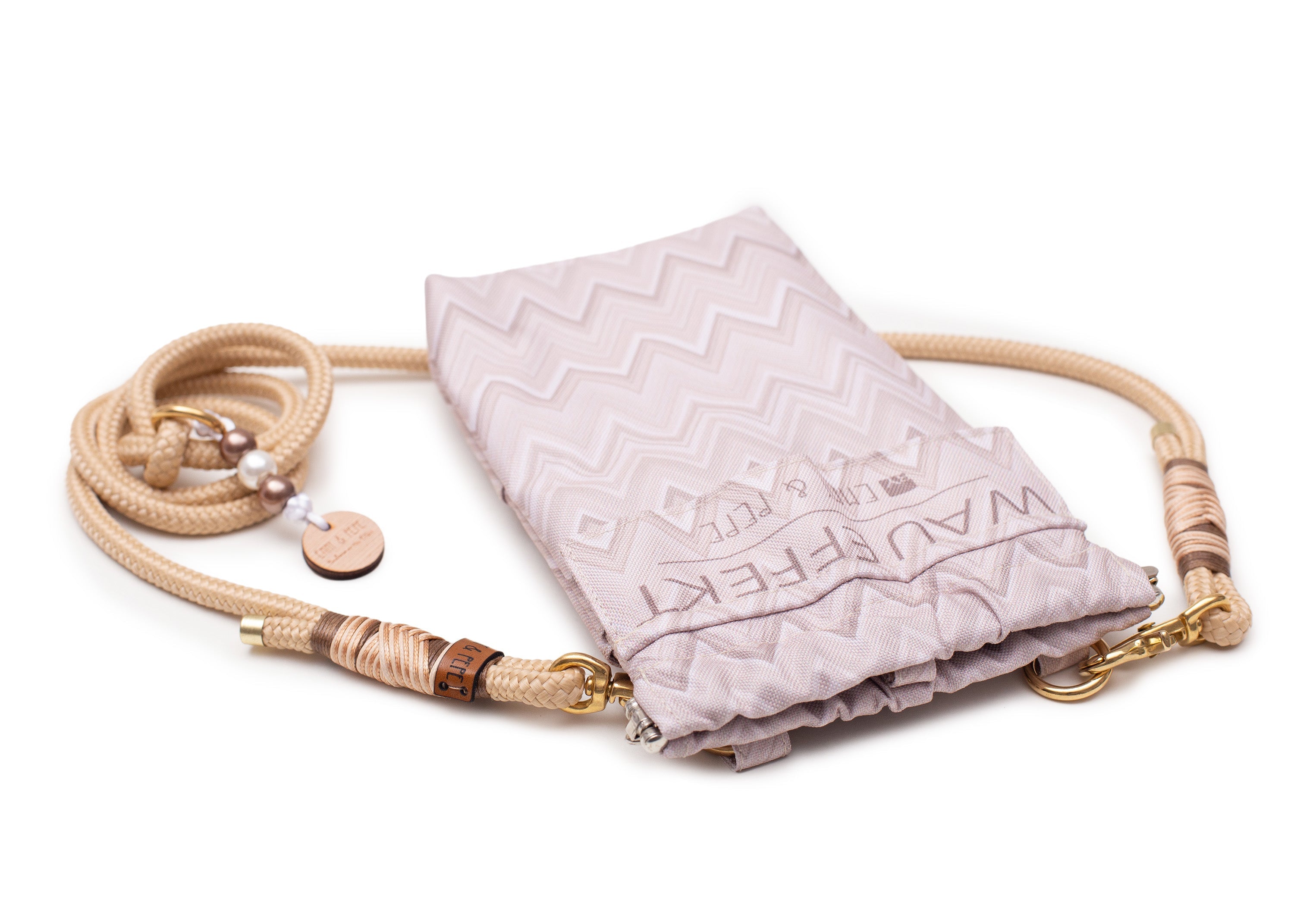 Wau-to-go Gassitasche, Modell Cremessoni, hell mit leichtem Zackenmuster,