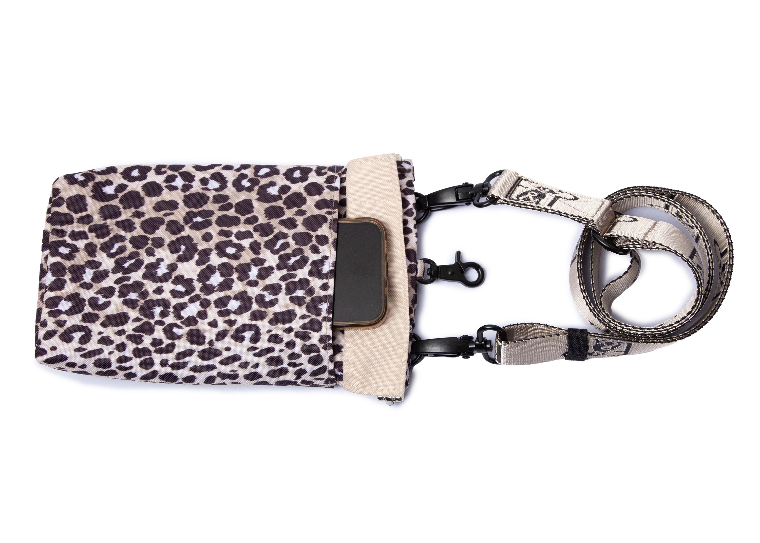 Gassitasche Wau-to-go, Modell  Leo Dark, sytlisches Leo-Muster, mit praktischem Umhängegurt