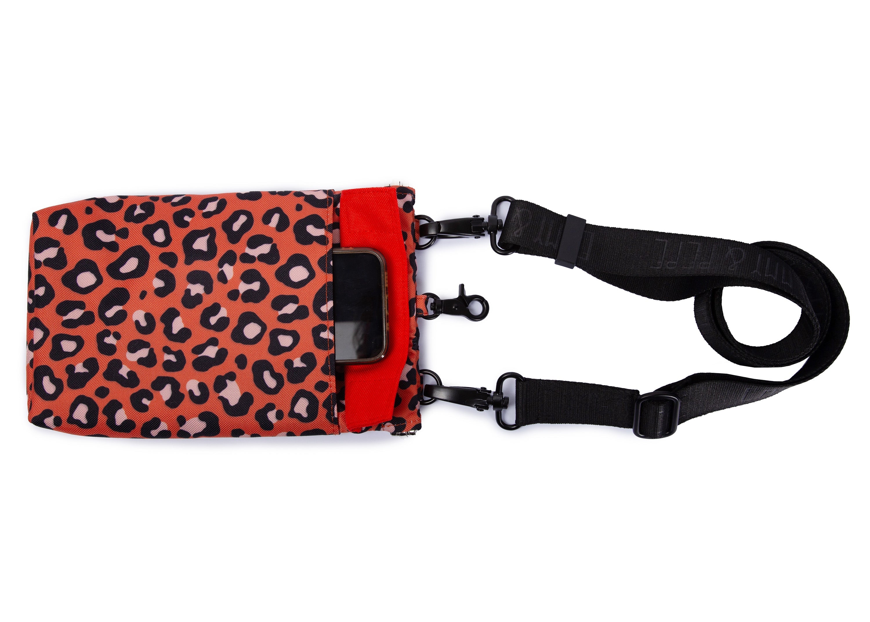 Gassitasche Wau-to-go, Modell  Leo Orange, modisches Leomuster in orange, mit praktischem Umhängegurt für jeden Spaziergang