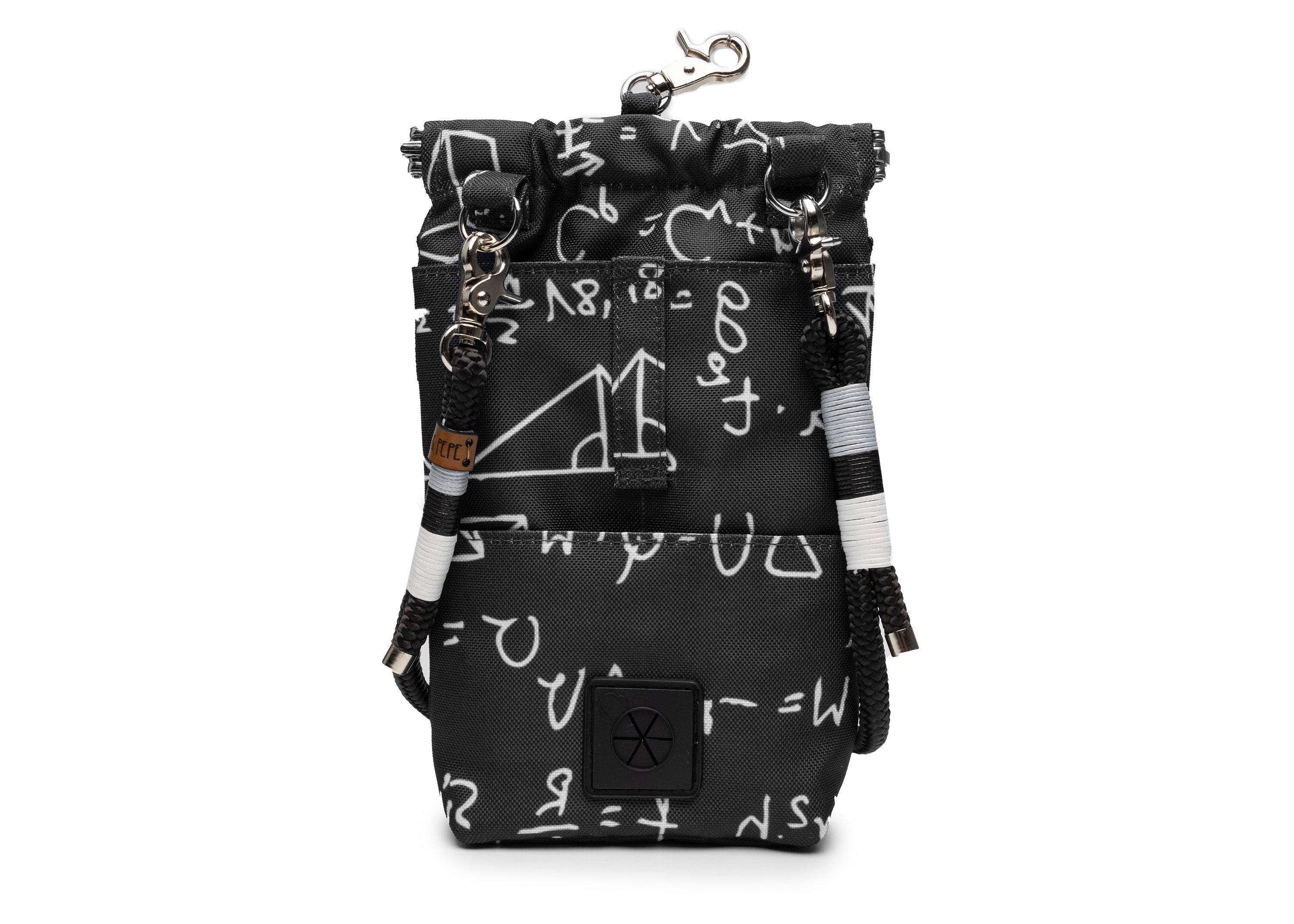 Gassitasche, Modell Wau-to-go Numbers, Schwarz mit weißen Ziffern und Buchstaben, praktische Tasche für jeden Spaziergang