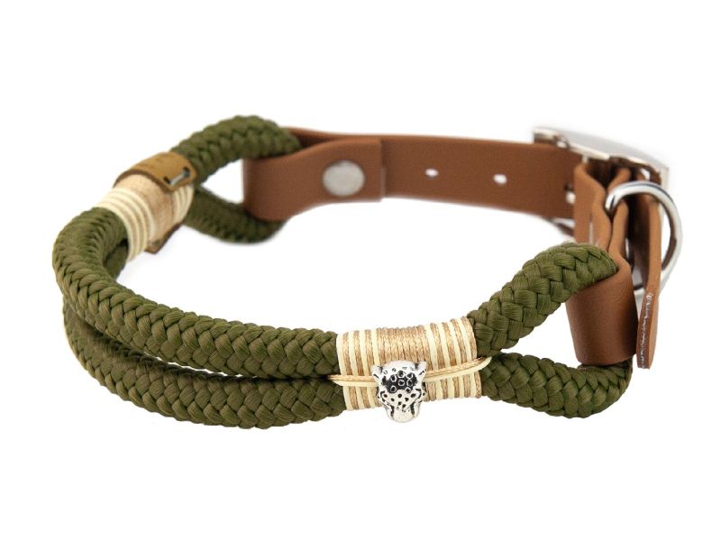 Tauhalsband ohne Perlen Green Panther