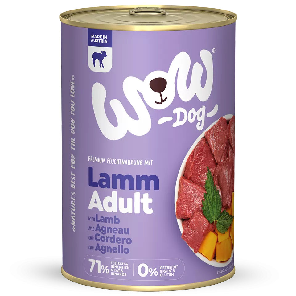 Dosenfutter für Hunde WOW Lamm 150g,400g,800g Dark Gray