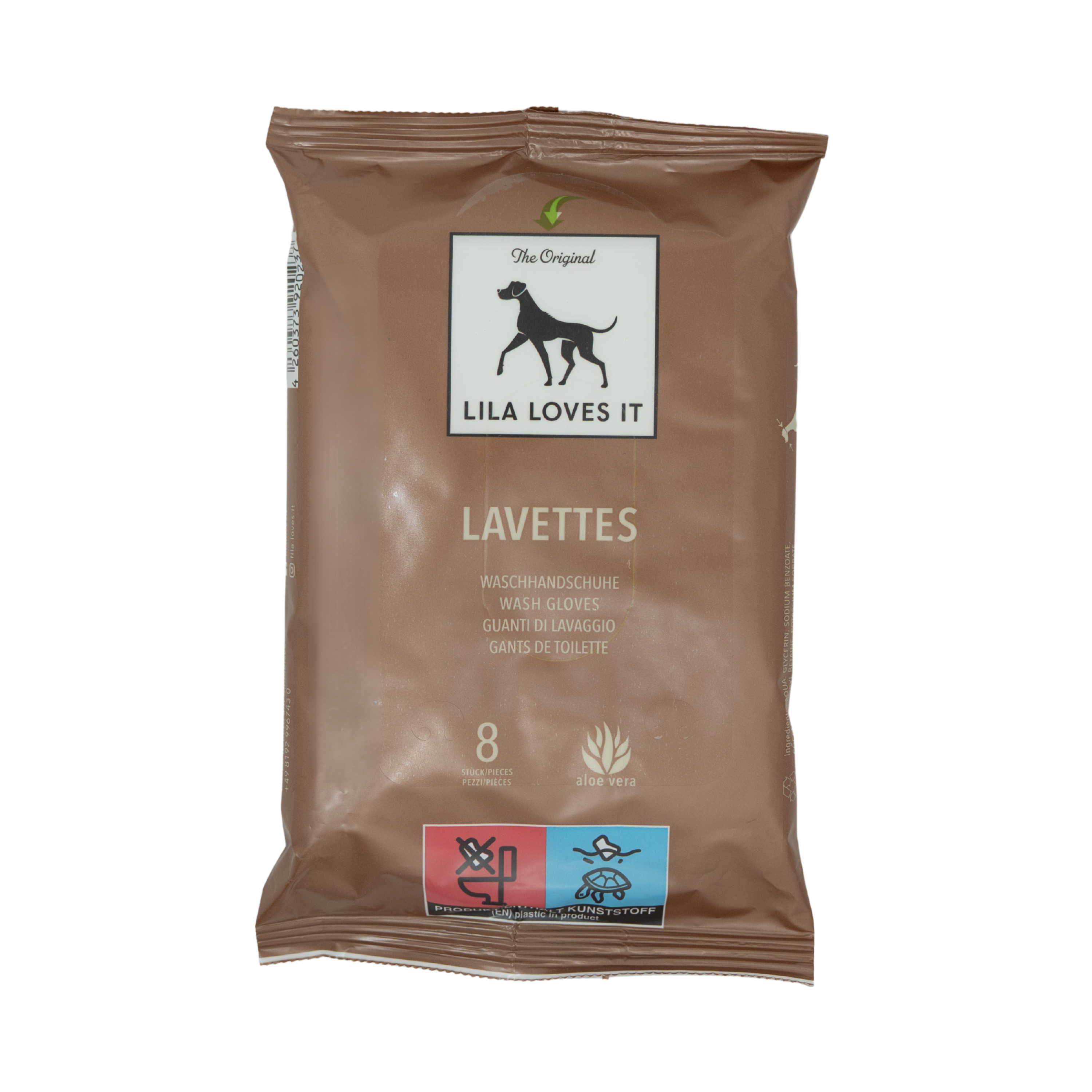 Lila loves it Lavettes Waschhandschuh (8 Einwegwaschlappen je Pack)