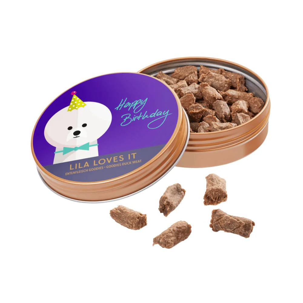 Lila loves it Happy Birthday Entenfleisch Goodies