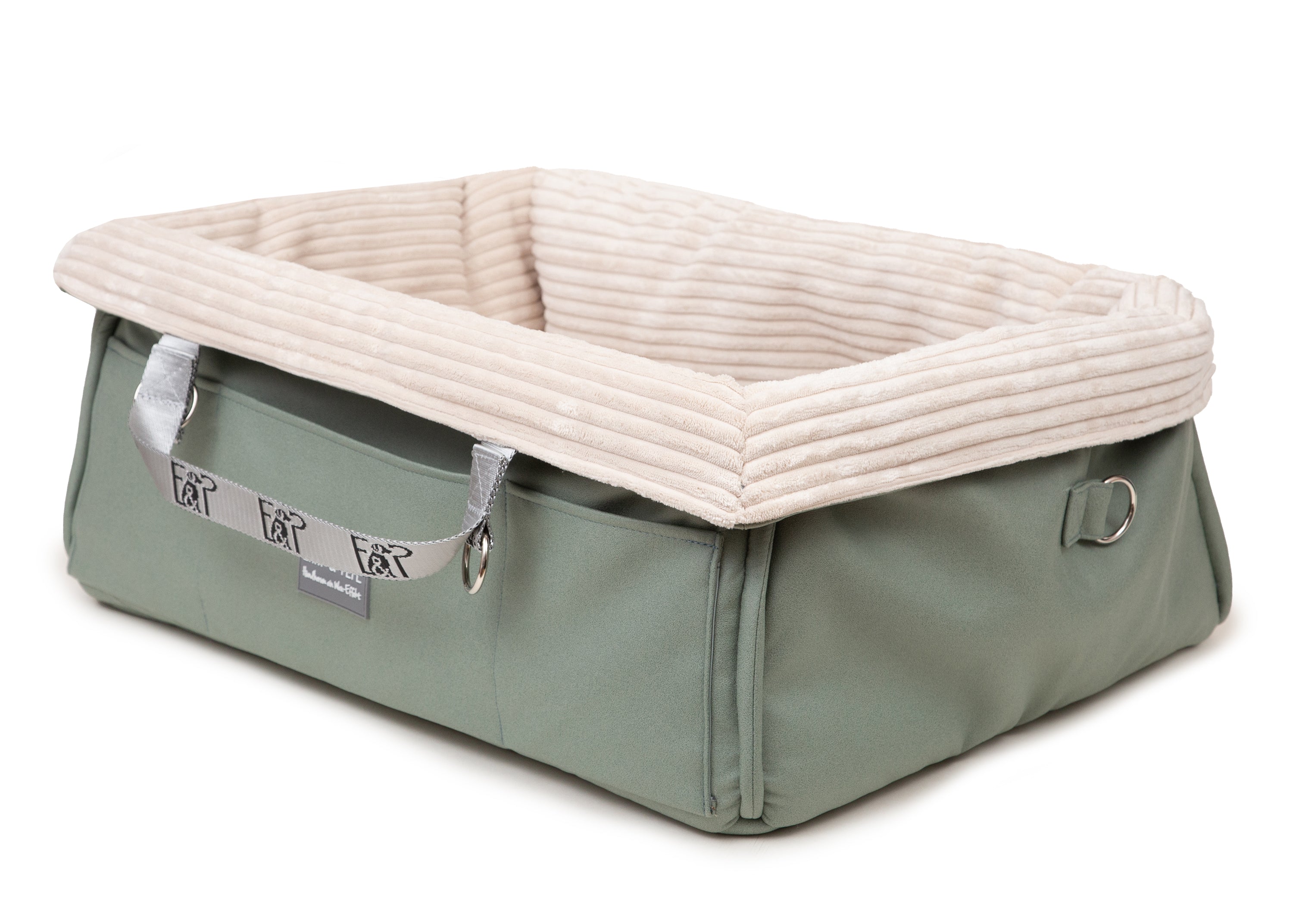 Reisekörbchen Seitenansicht Wau-Snuggle Salbei Rechteckig / M Gray