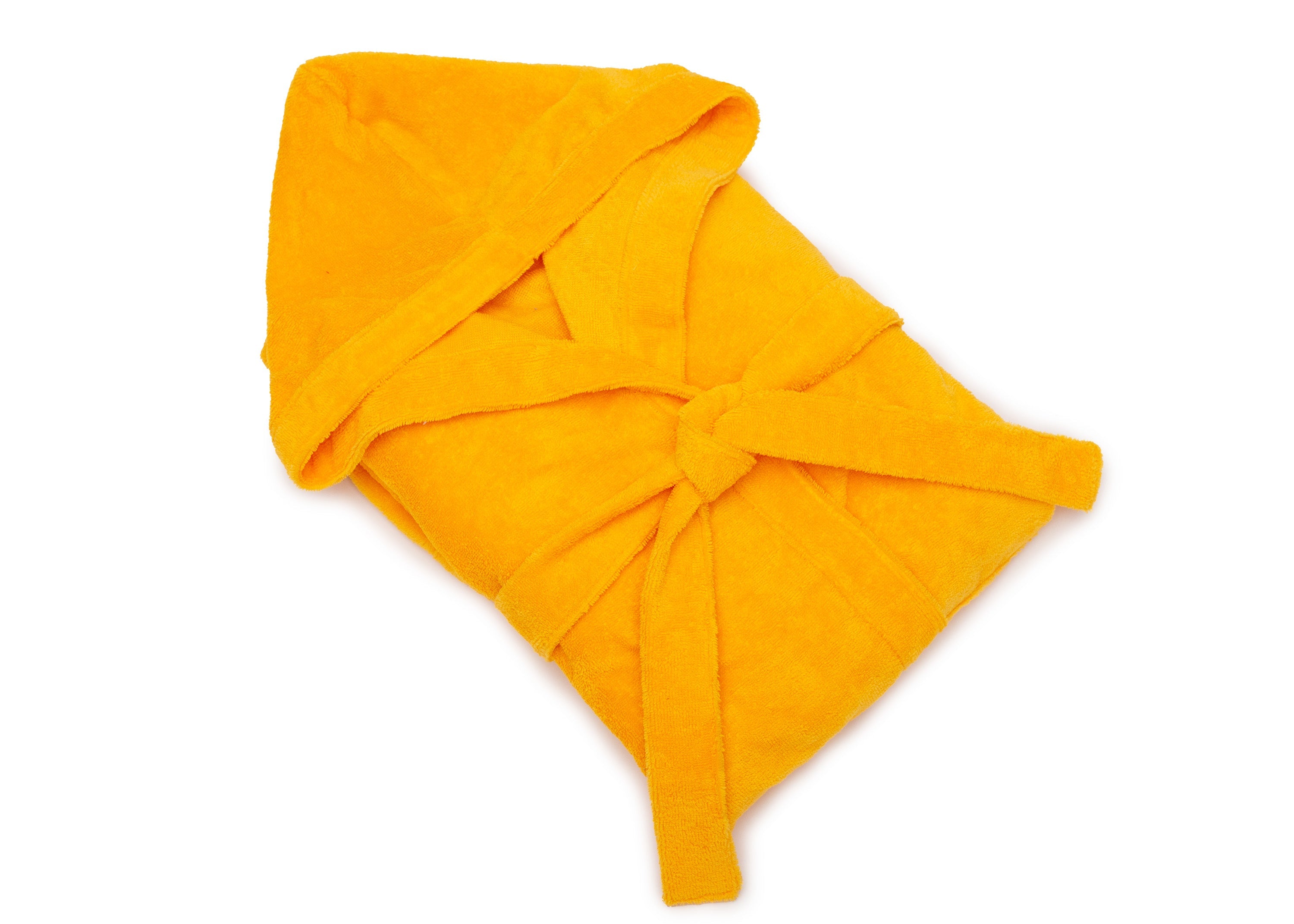 Bamboo Bademantel aus Bambusfaser, zusammengefaltet Unisex Shiny Mustard XS/S/M,L/XL/XXL Orange