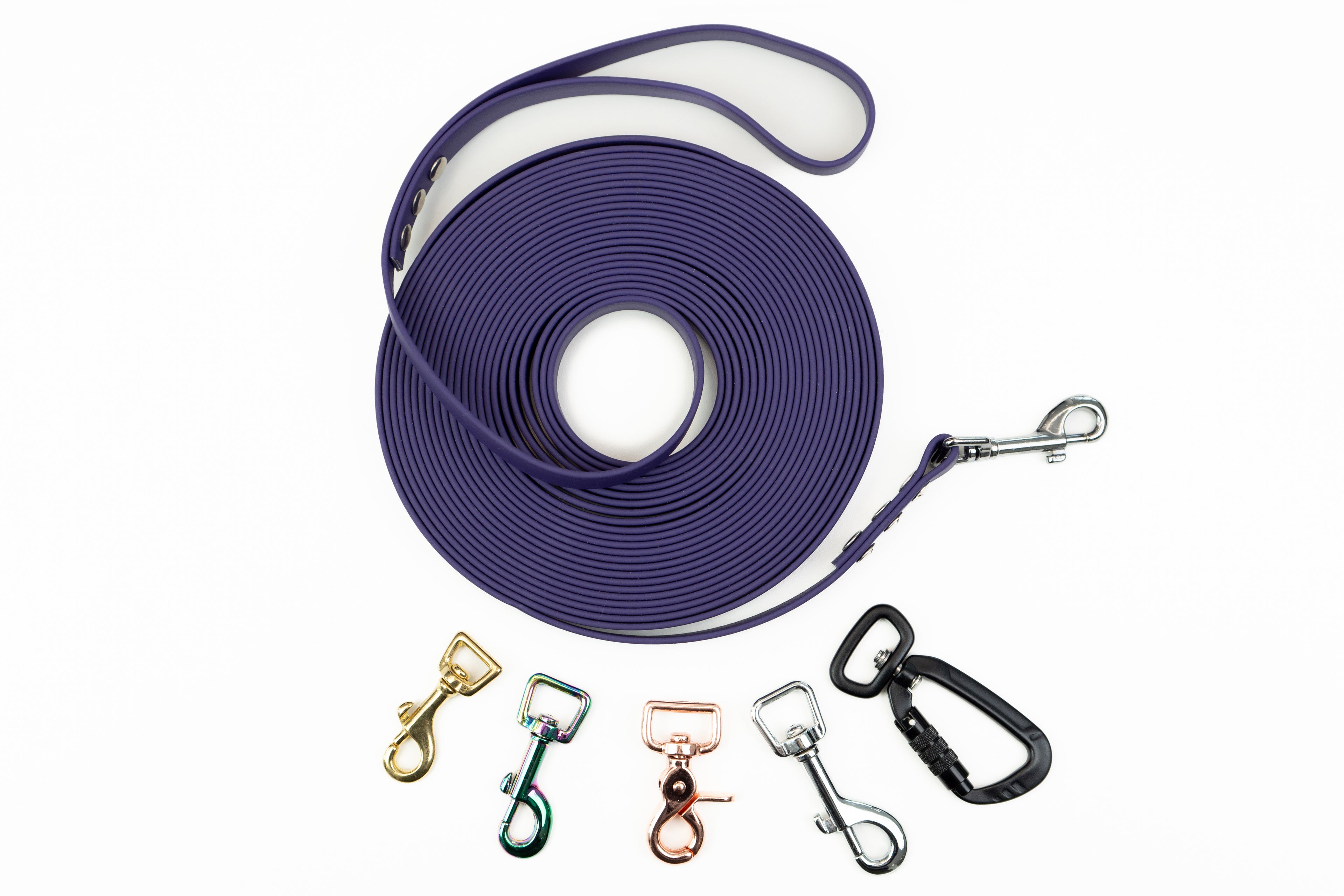 Schleppleine-Lila-19mm-5m-Bolzenkarabiner-silber-mit Handschlaufe