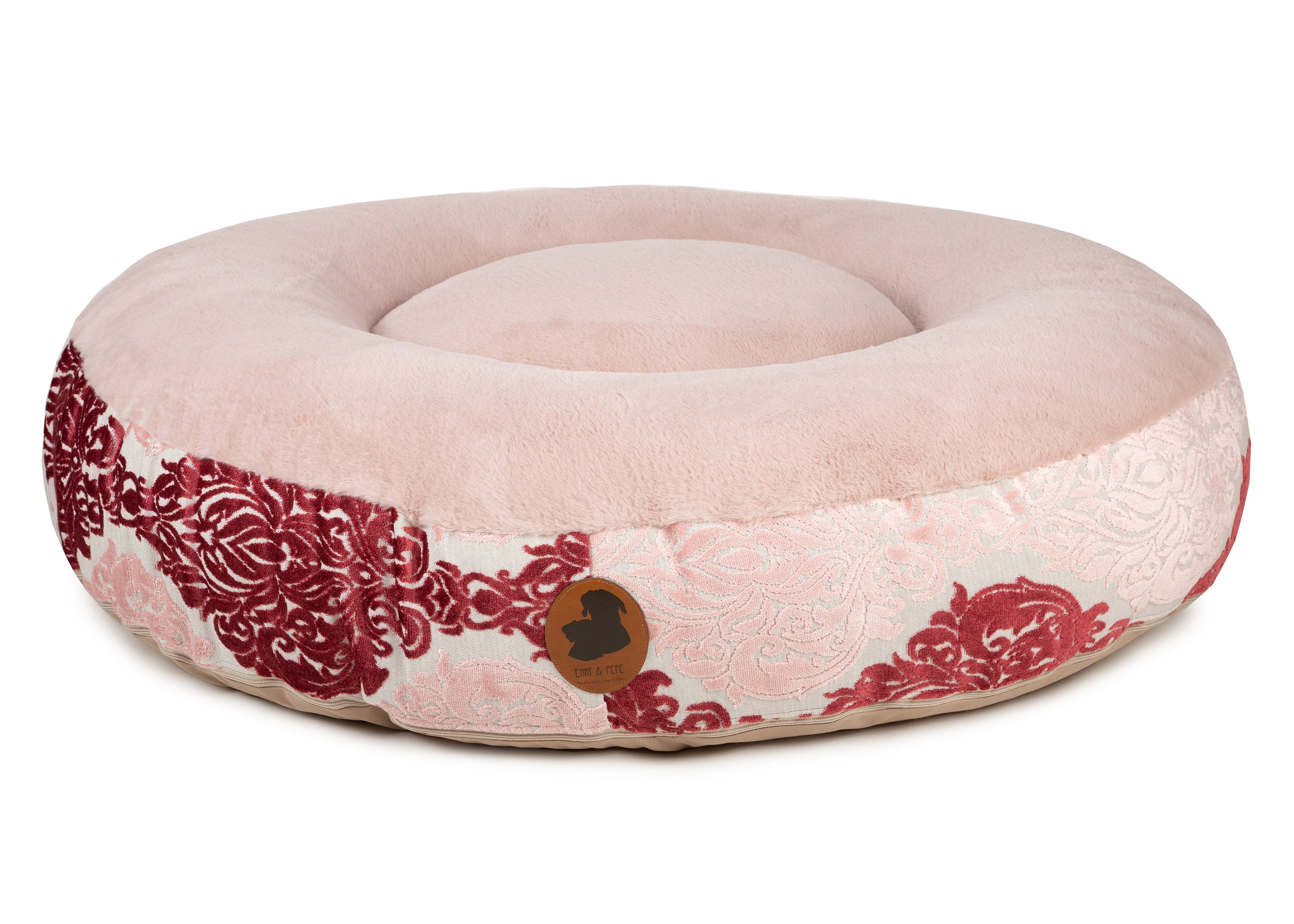 Wechselbezug für orthopädisches Hundebett  Barock Rosa / Oval / S (80x60cm),Rosa / Oval / M (100x80cm),Rosa / Oval / L (120x100cm),Rosa / Oval / XL (140x120cm) Light Gray