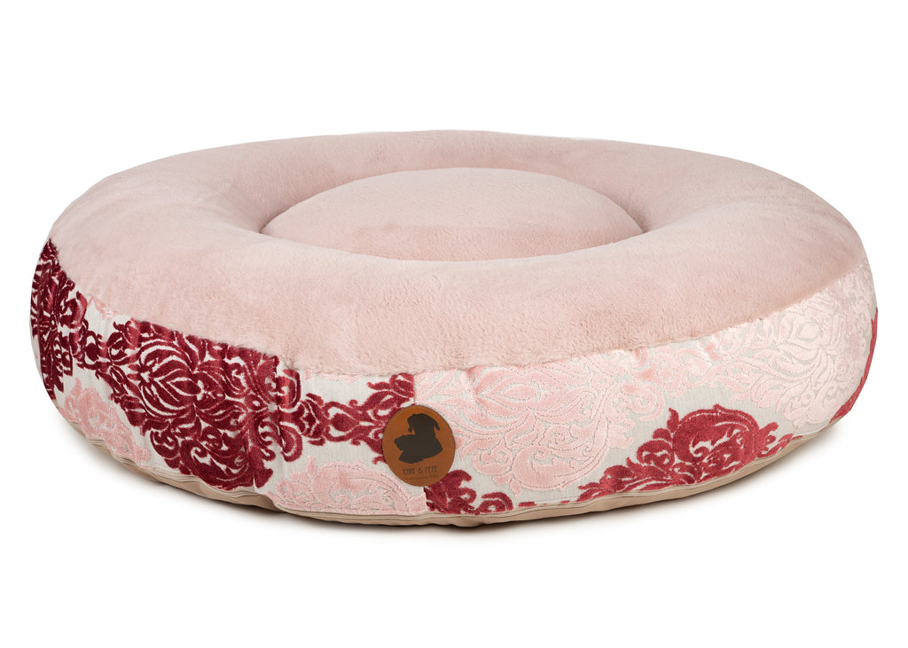 Wechselbezug für orthopädisches Hundebett  Barock Rosa / Oval / S (80x60cm),Rosa / Oval / M (100x80cm),Rosa / Oval / L (120x100cm),Rosa / Oval / XL (140x120cm) Light Gray