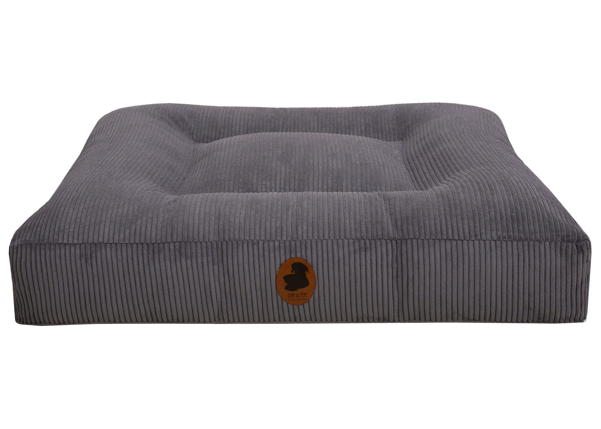 Wau-Bed orthopädisches Hundebett Cord Dark Grey / Eckig / S (80x60cm),Dark Grey / Eckig / M (100x80cm),Dark Grey / Eckig / L (120x100cm),Dark Grey / Eckig / XL (140x120cm) Dim Gray