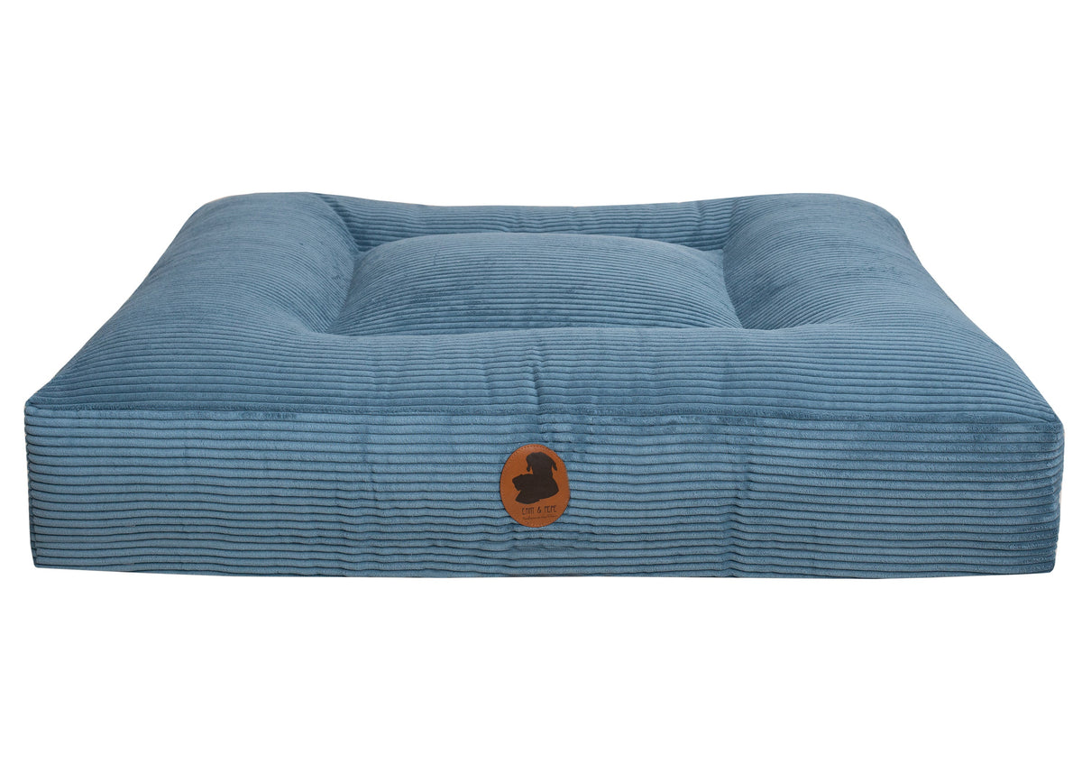 Wau-Bed orthopädisches Hundebett Cord Jeans / Eckig / S (80x60cm),Jeans / Eckig / M (100x80cm),Jeans / Eckig / L (120x100cm),Jeans / Eckig / XL (140x120cm) Slate Gray