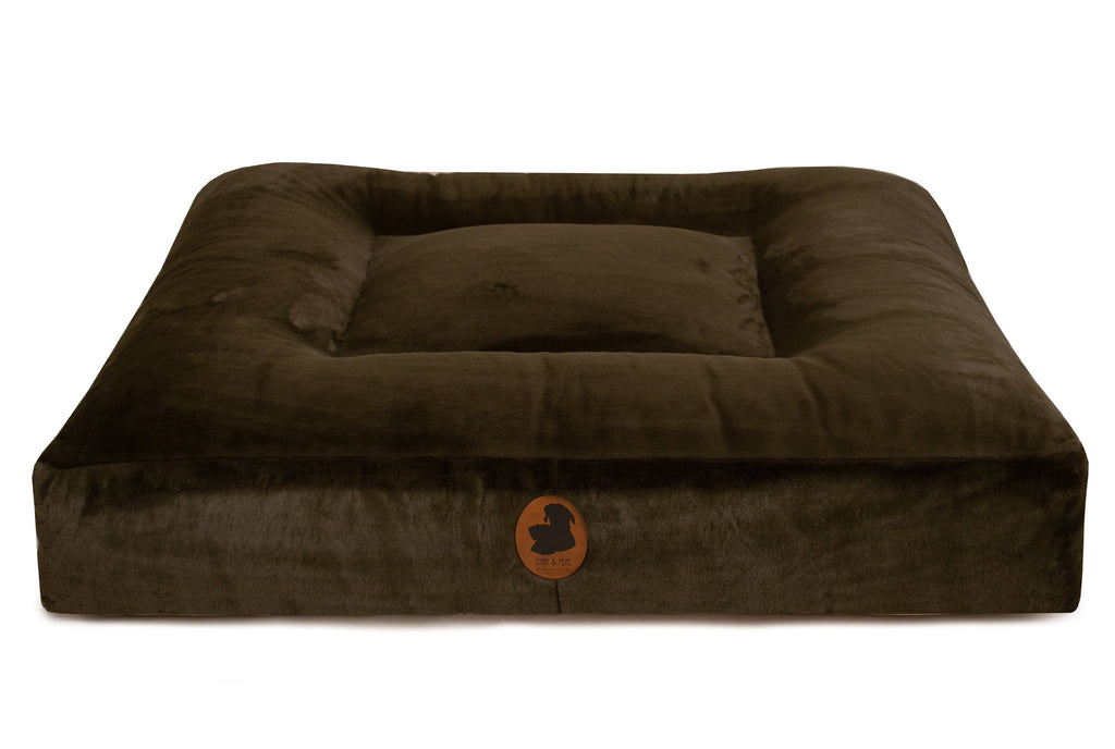 Wau-Bed orthopädisches Hundebett Olive Eckig S (80x60cm),Eckig M (100x80cm),Eckig L (120x100cm),Eckig XL (140x120cm) Black