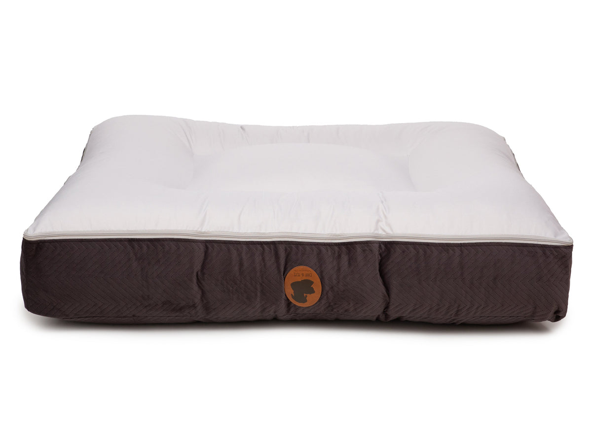 Wechselbezug orthopädisches Hundebett mit Höhle ZickZack Taupe / Oval / S (80x60cm),Taupe / Oval / M (100x80cm),Taupe / Oval / L (120x100cm),Taupe / Oval / XL (140x120cm),Taupe / Eckig / S (80x60cm),Taupe / Eckig / M (100x80cm),Taupe / Eckig / L (120x100cm),Taupe / Eckig / XL (140x120cm),Dark Grey / Oval / S (80x60cm),Dark Grey / Oval / M (100x80cm),Dark Grey / Oval / L (120x100cm),Dark Grey / Oval / XL (140x120cm),Dark Grey / Eckig / S (80x60cm),Dark Grey / Eckig / M (100x80cm),Dark Grey / Eckig / L (120x1