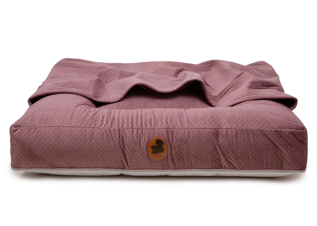 Wau-Bed orthopädisches Hundebett mit Höhle Dot Mauve / Eckig / S (80x60cm),Mauve / Eckig / M (100x80cm),Mauve / Eckig / L (120x100cm),Mauve / Eckig / XL (140x120cm) Dim Gray
