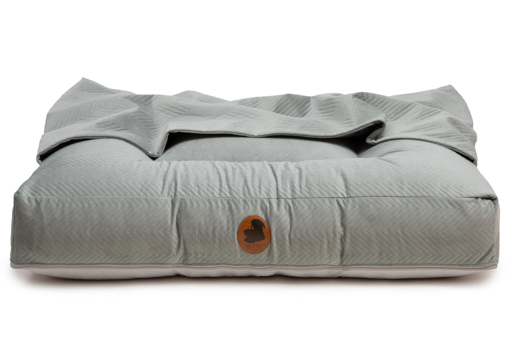 Wechselbezug orthopädisches Hundebett mit Höhle ZickZack Mint / Eckig / S (80x60cm),Mint / Eckig / M (100x80cm),Mint / Eckig / L (120x100cm),Mint / Eckig / XL (140x120cm) Dark Gray