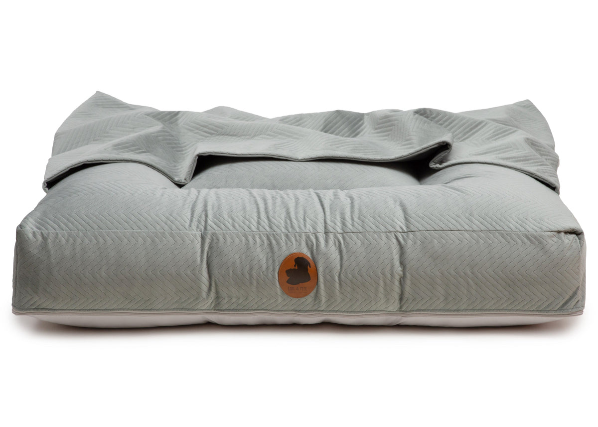 Wechselbezug orthopädisches Hundebett mit Höhle ZickZack Mint / Eckig / S (80x60cm),Mint / Eckig / M (100x80cm),Mint / Eckig / L (120x100cm),Mint / Eckig / XL (140x120cm) Dark Gray