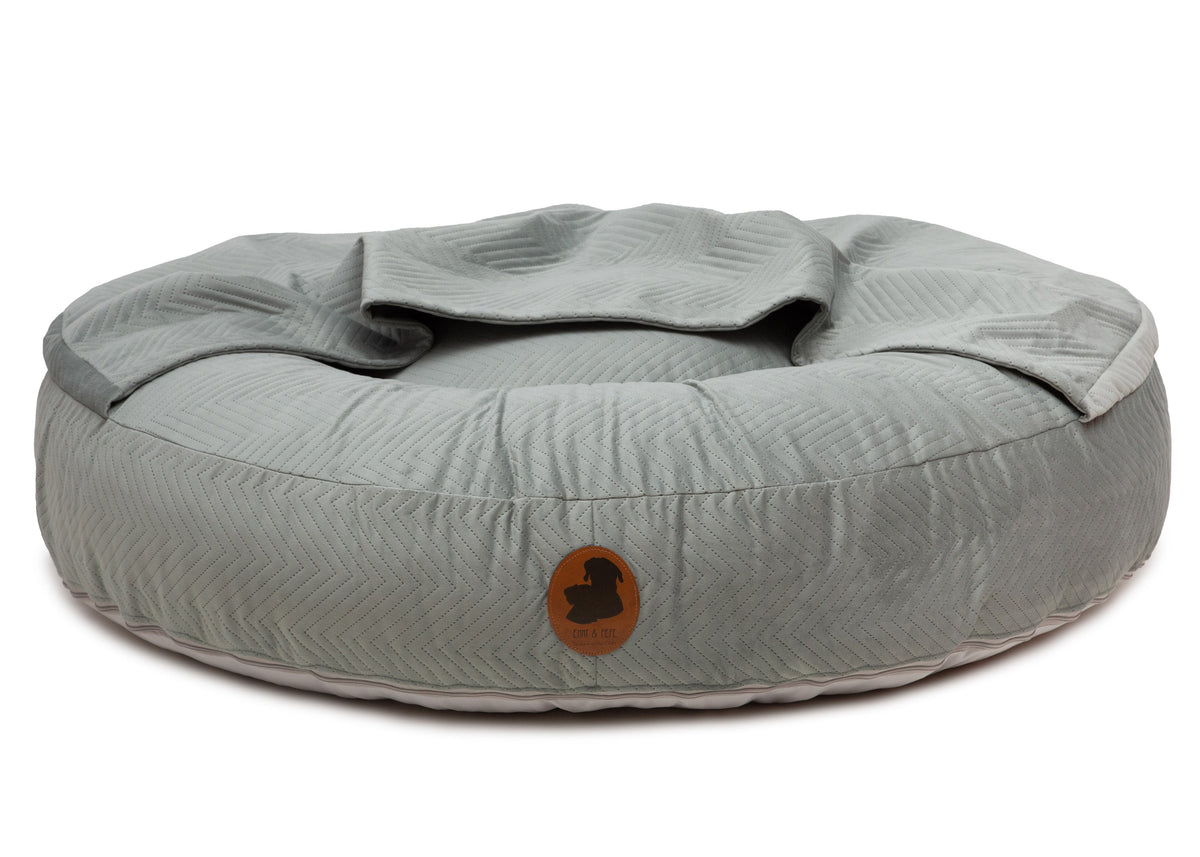 Wechselbezug orthopädisches Hundebett mit Höhle ZickZack Mint / Oval / S (80x60cm),Mint / Oval / M (100x80cm),Mint / Oval / L (120x100cm),Mint / Oval / XL (140x120cm) Light Slate Gray