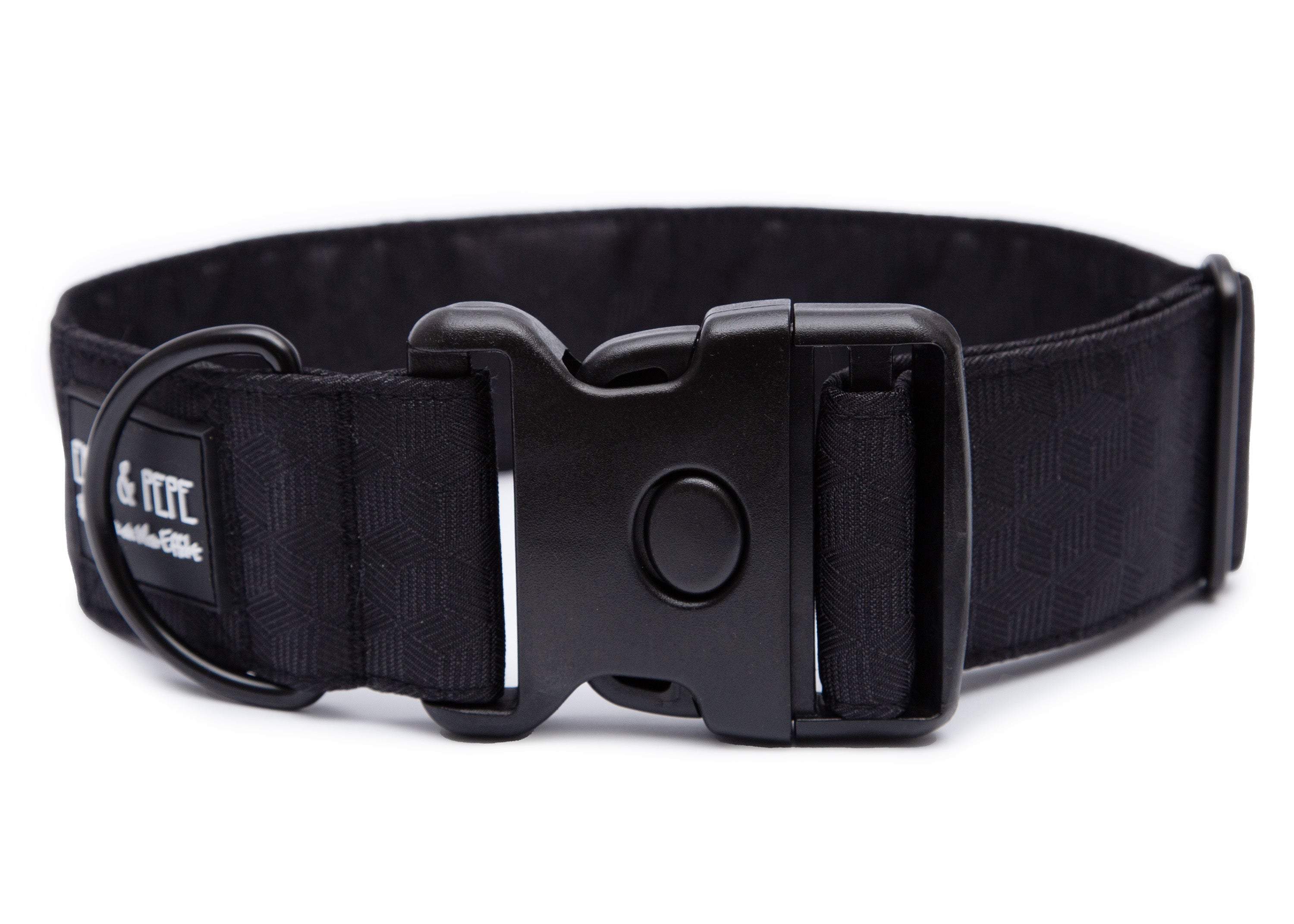 Hundehalsband Fröhliches Schwarz, schwarz mit Sicherheitsverschluss