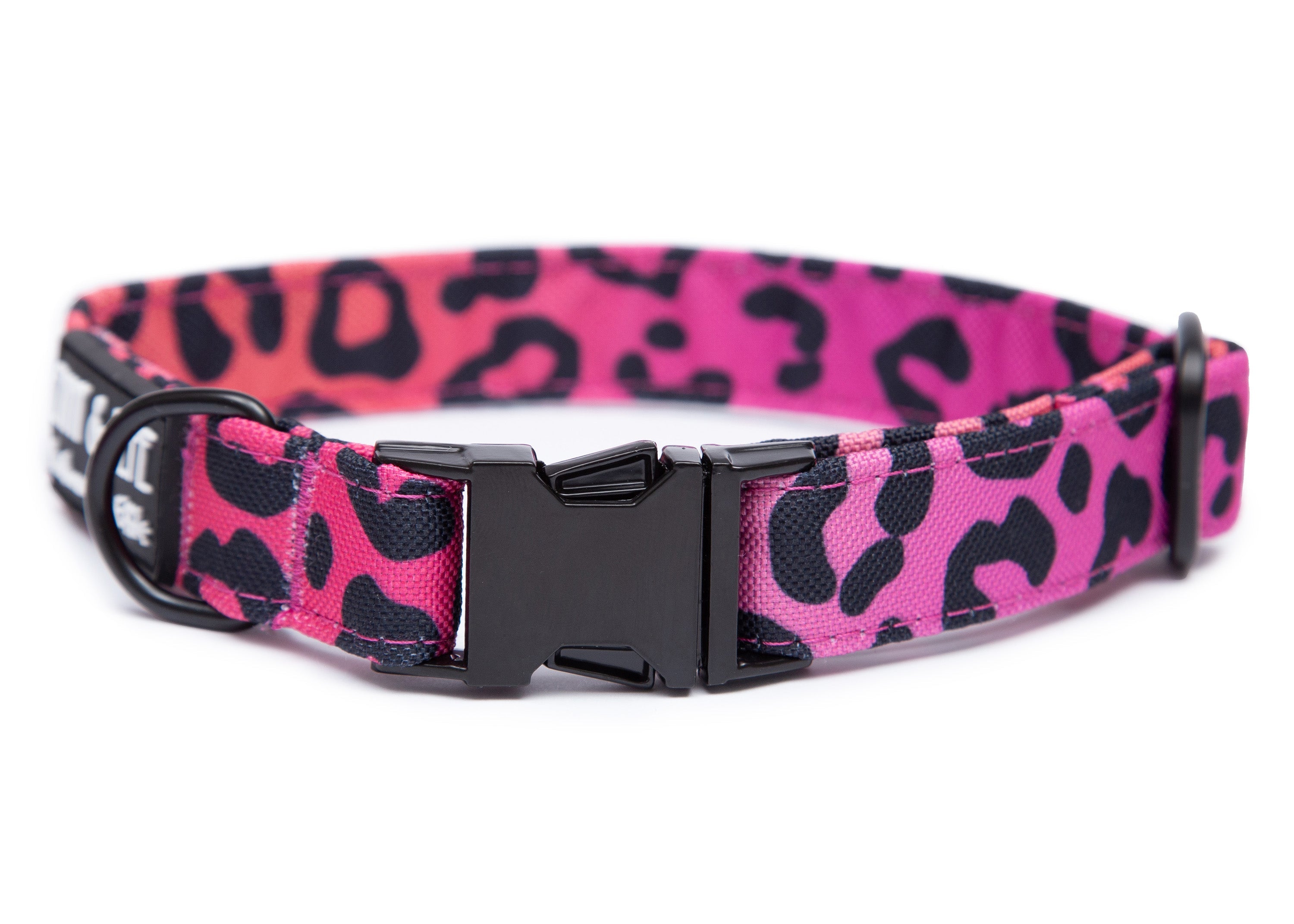 Hundehalsband, Modell  Leo Pink, pink mit Leomuster, für große und kleine Hunde
