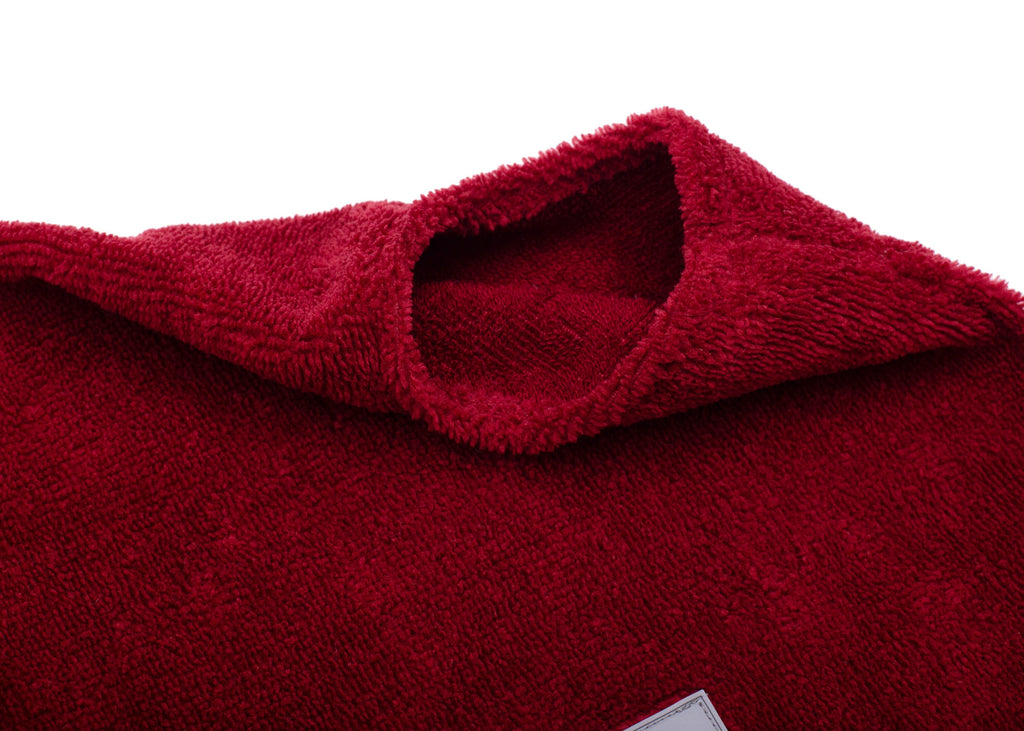 Hundebademantel aus Bambusfaser Beere Detailansicht Rücken