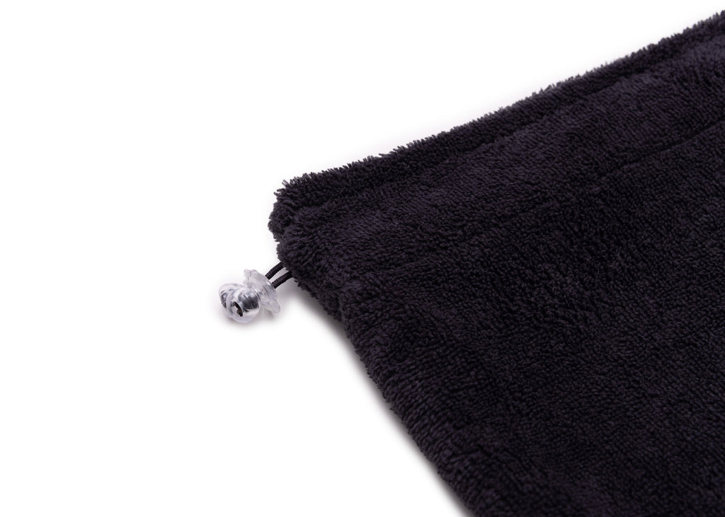 Hundebademantel aus Bambusfaser Grey Detailansicht Halsausschnitt