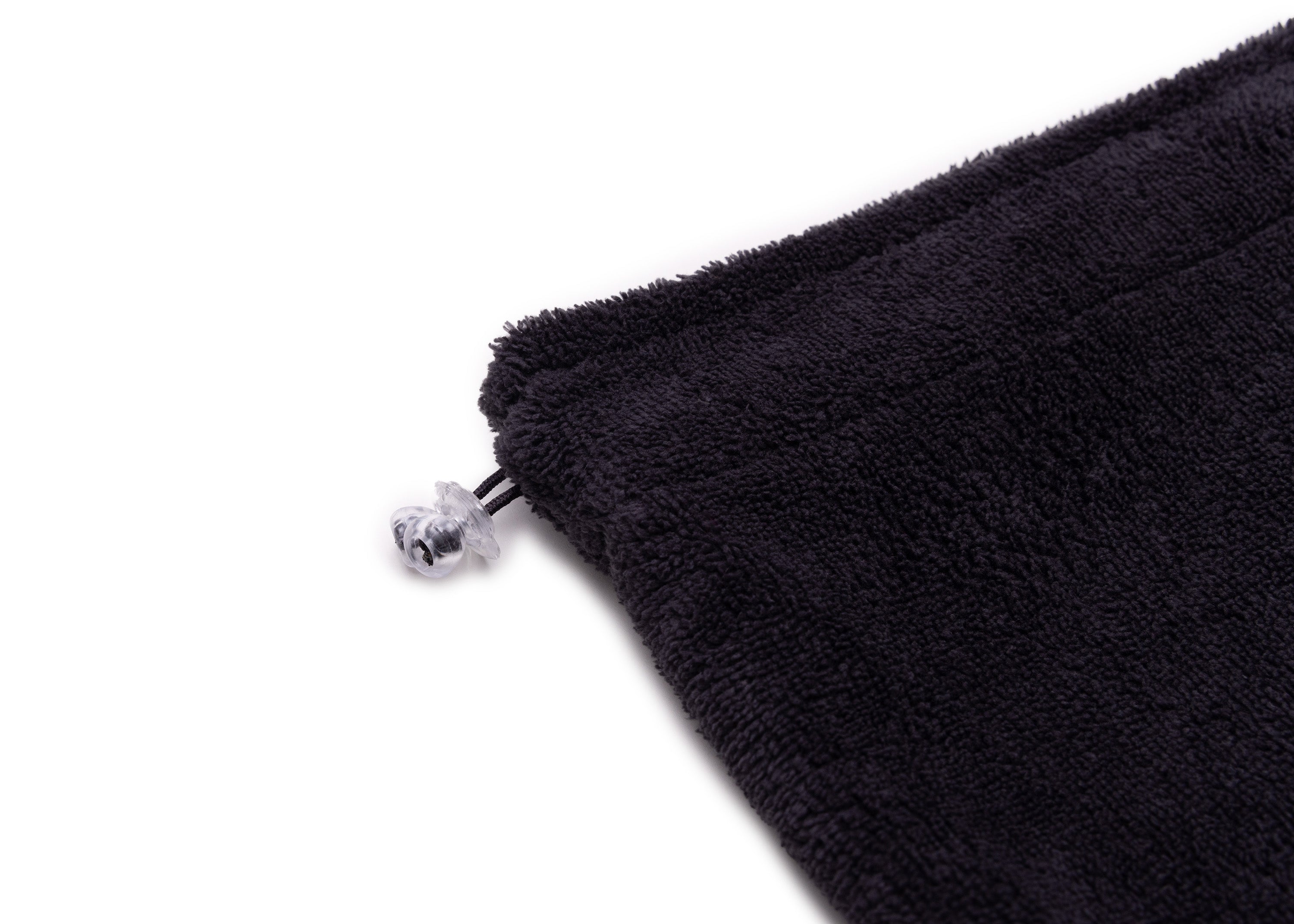 Hundebademantel aus Bambusfaser Grey Detailansicht Halsausschnitt