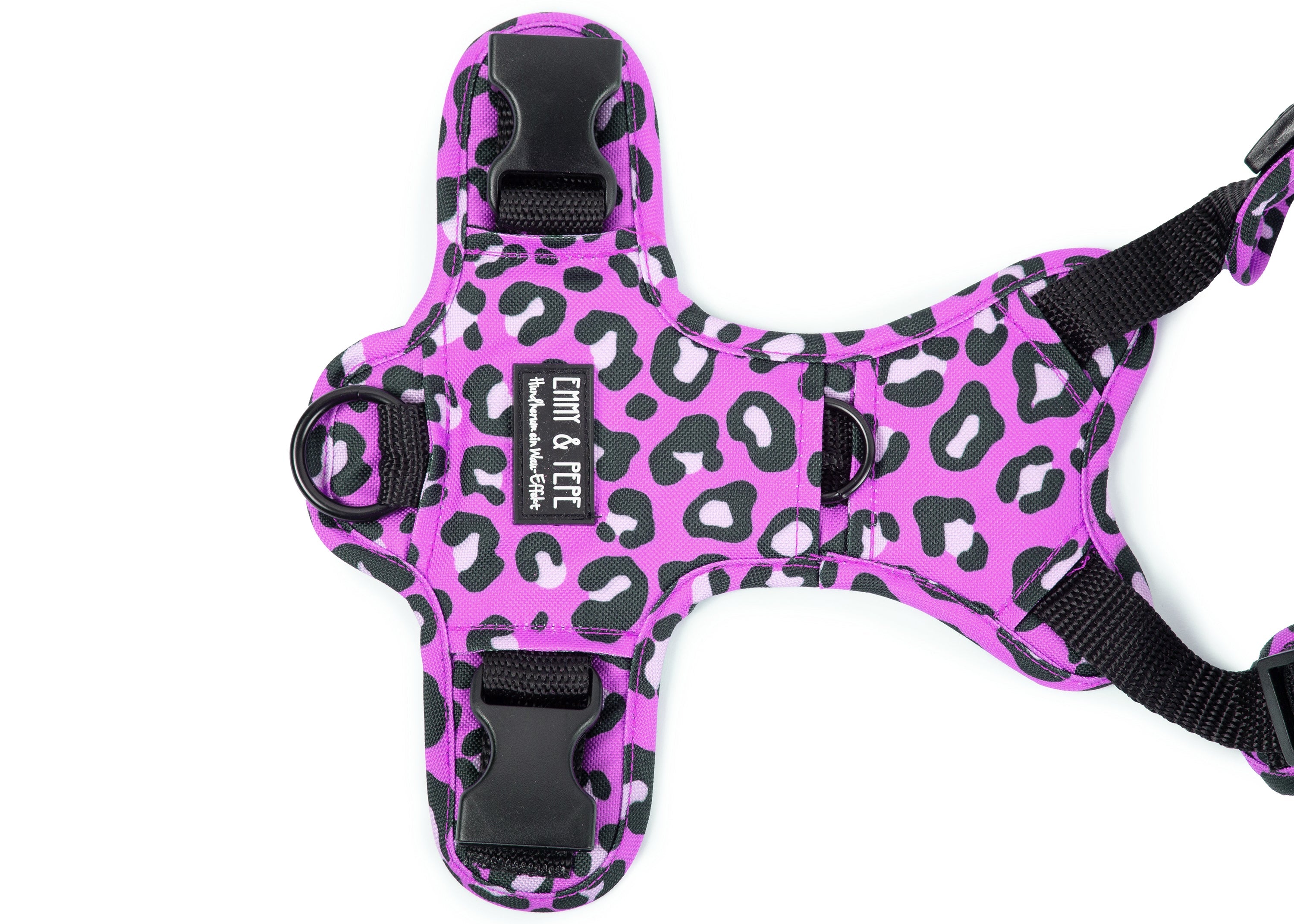 Hundegeschirr Leo Fuchsia Rückenpatch Detailansicht