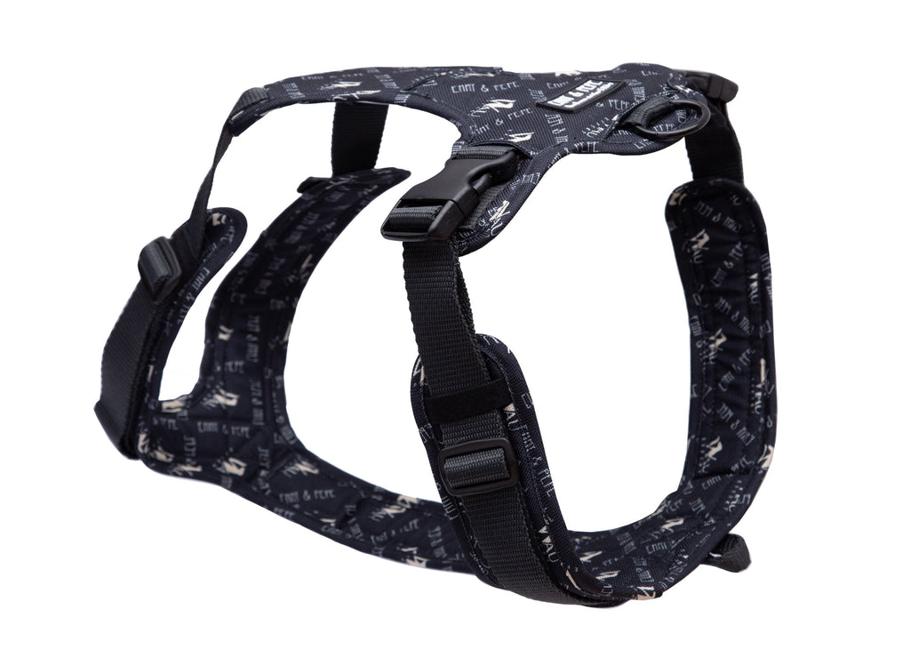 Hundegeschirr "Wau-Effekt" Black  Ansicht von hinten